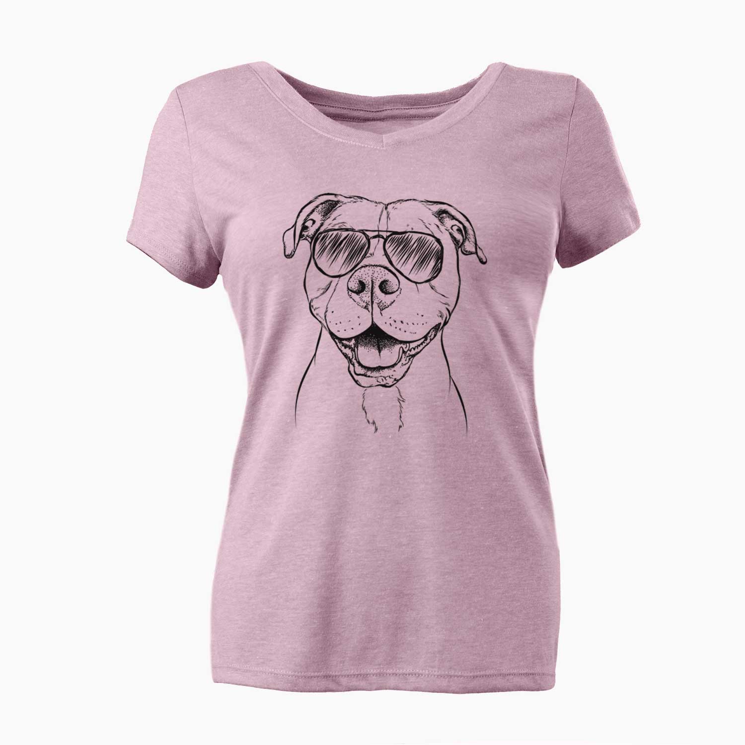 Aviator Roscoe the Pitbull - Women's V-neck Shirt