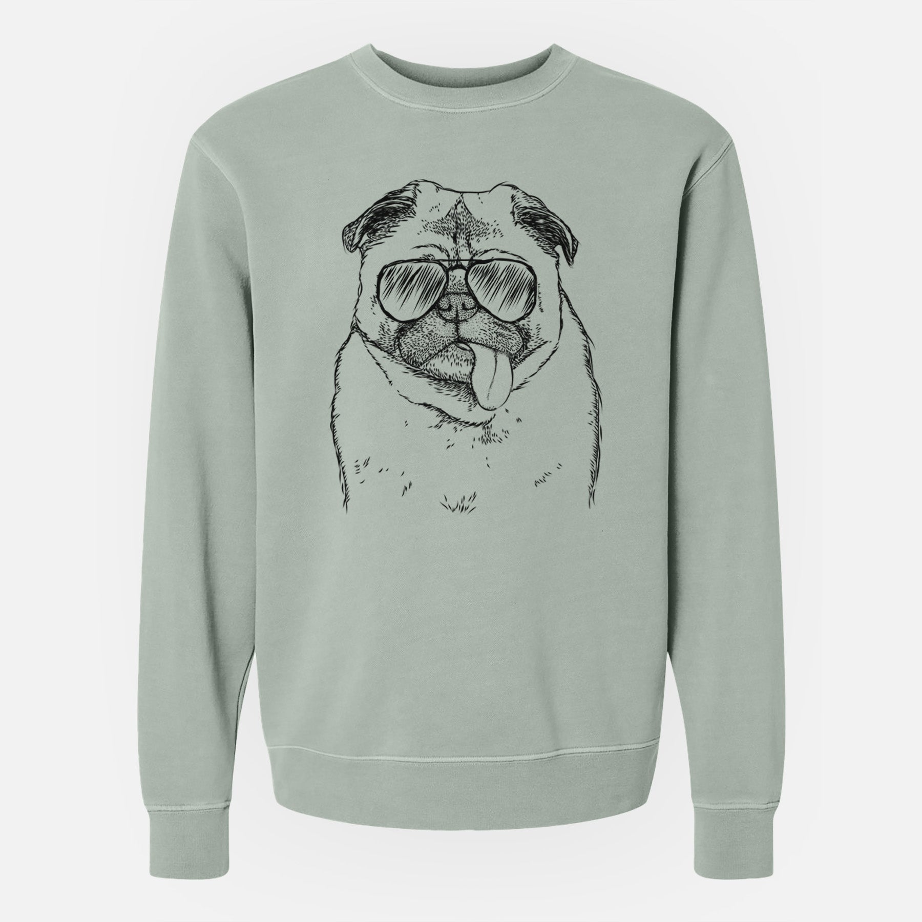 Aviator Rosie the Pug - Unisex Pigment Dyed Crew Sweatshirt