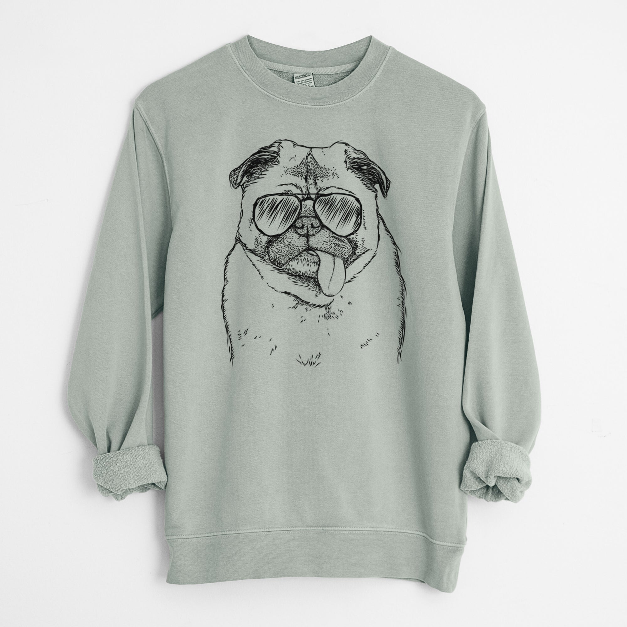 Aviator Rosie the Pug - Unisex Pigment Dyed Crew Sweatshirt