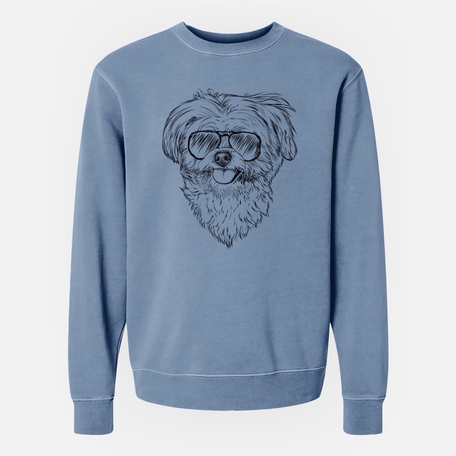 Aviator Rosie the Maltipoo - Unisex Pigment Dyed Crew Sweatshirt