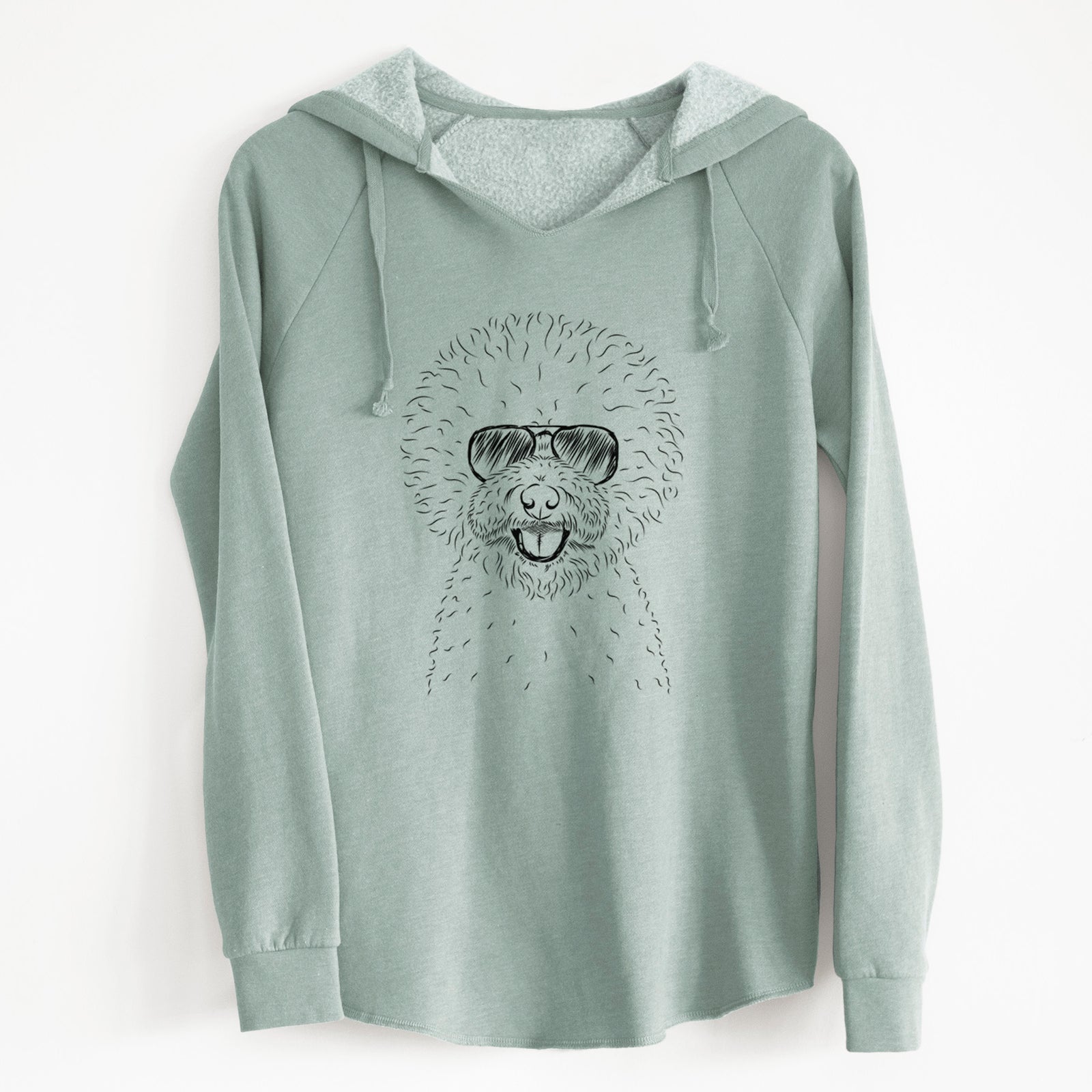 Aviator Ross the Bichon Frise - Cali Wave Hooded Sweatshirt