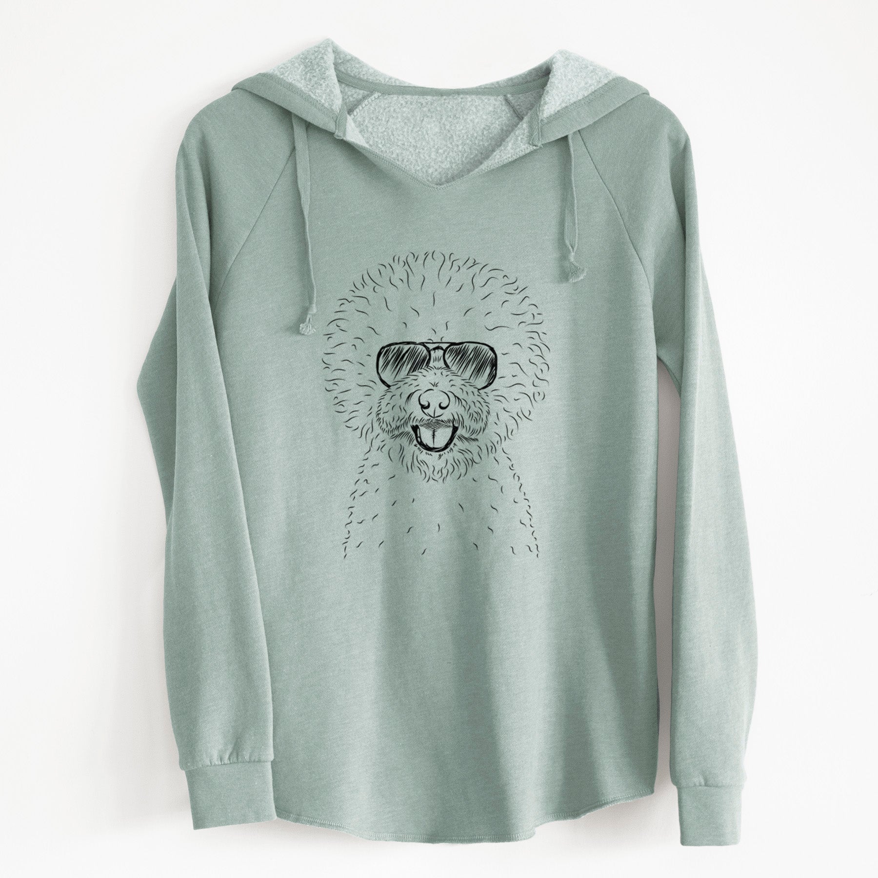 Aviator Ross the Bichon Frise - Cali Wave Hooded Sweatshirt