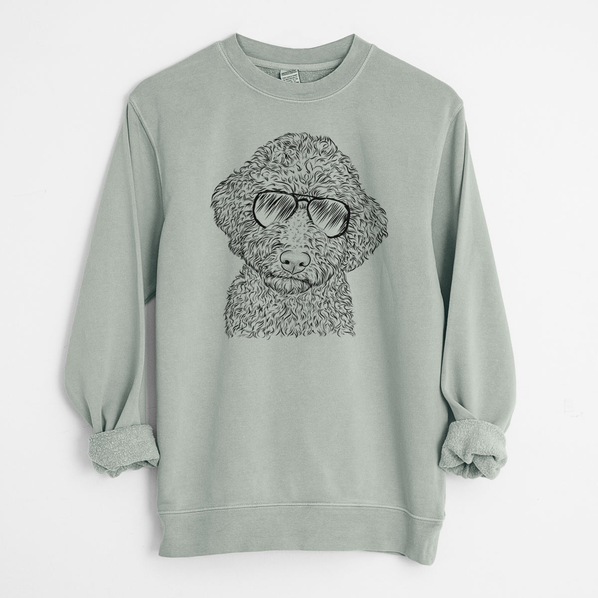 Aviator Ross the Lagotto Romagnolo - Unisex Pigment Dyed Crew Sweatshirt