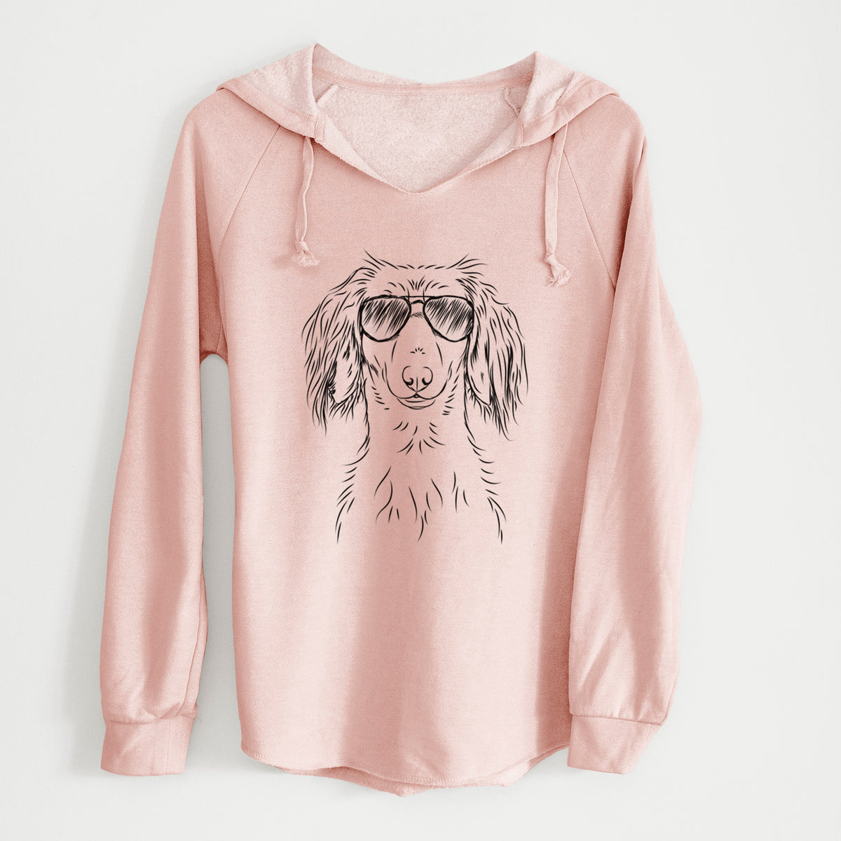 Aviator Roux the Long Haired Dachshund - Cali Wave Hooded Sweatshirt