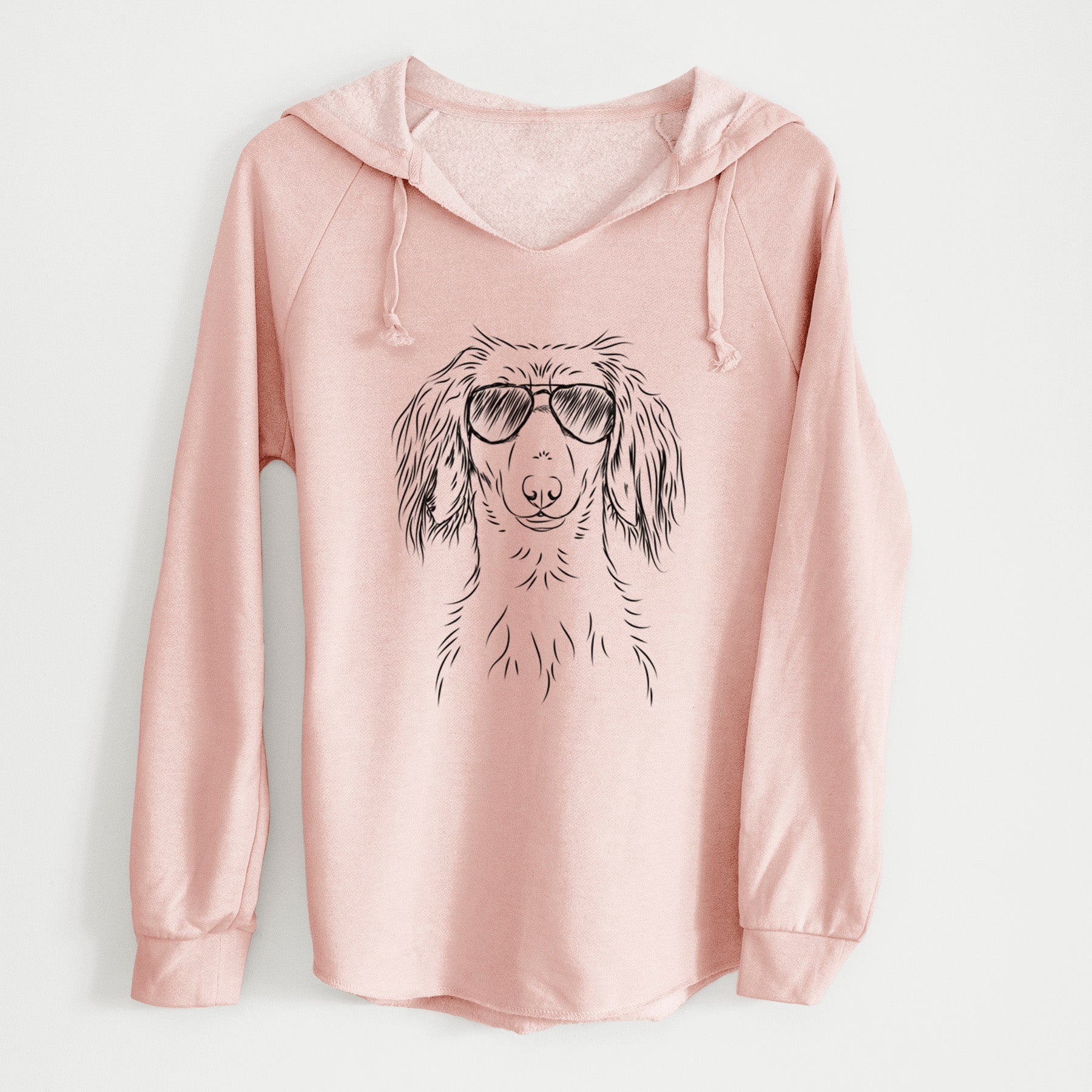 Aviator Roux the Long Haired Dachshund - Cali Wave Hooded Sweatshirt