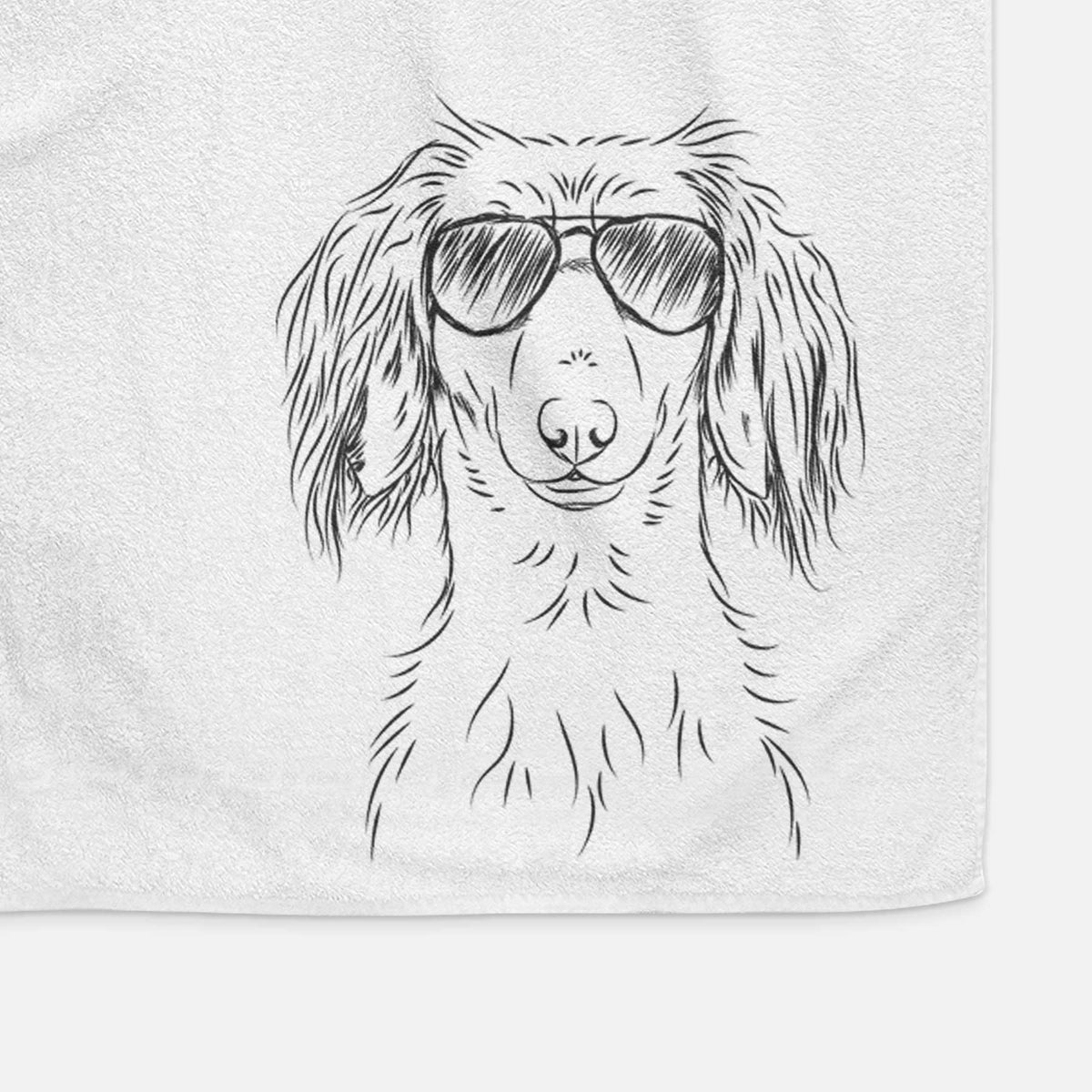 Roux the Long Haired Dachshund Decorative Hand Towel
