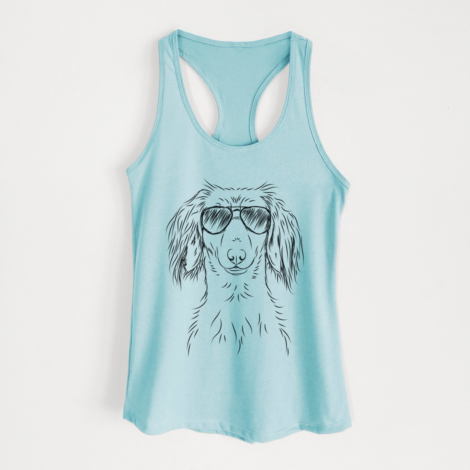 Roux the Long Haired Dachshund - Women's Racerback Tanktop