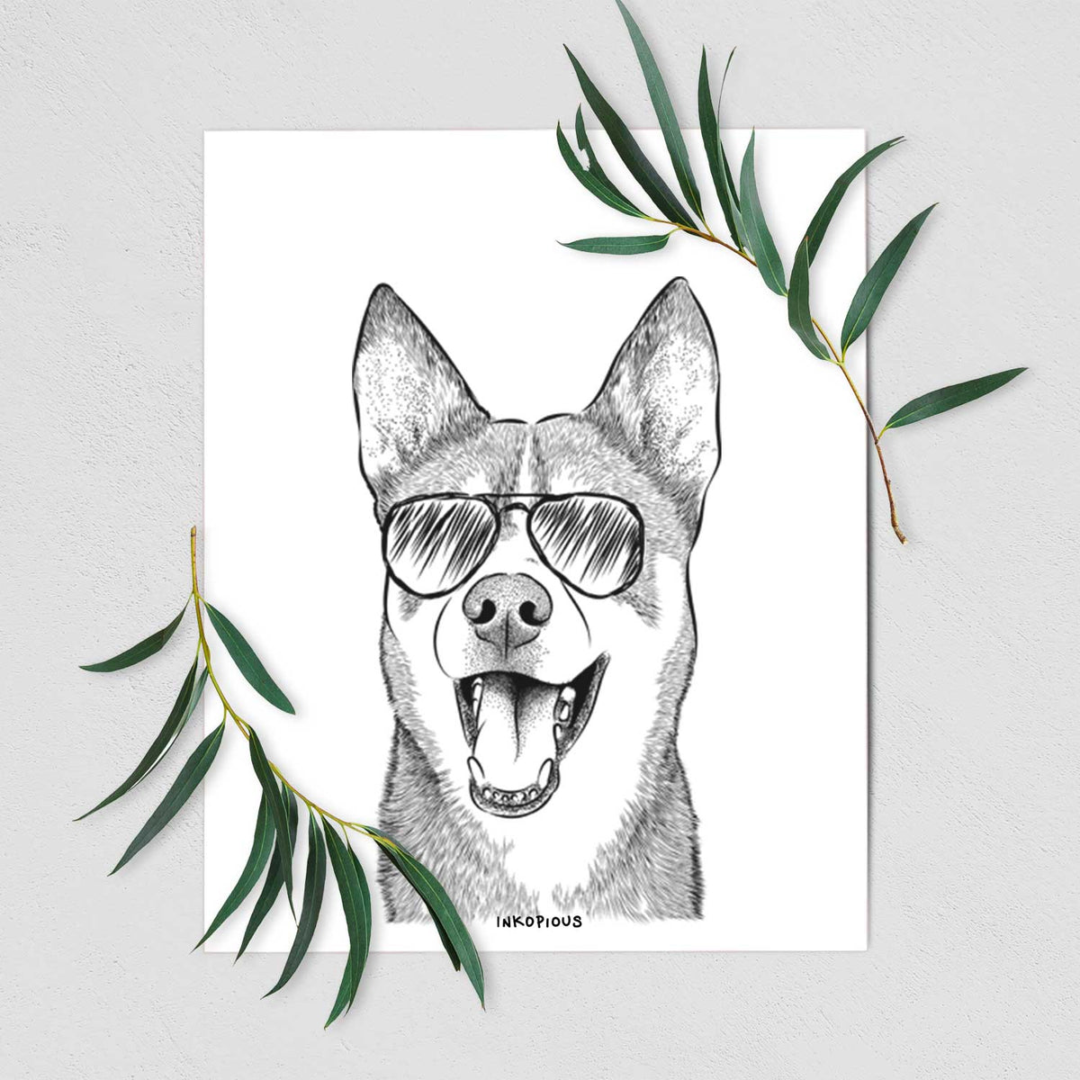 Roux the Siberian Husky Art Print