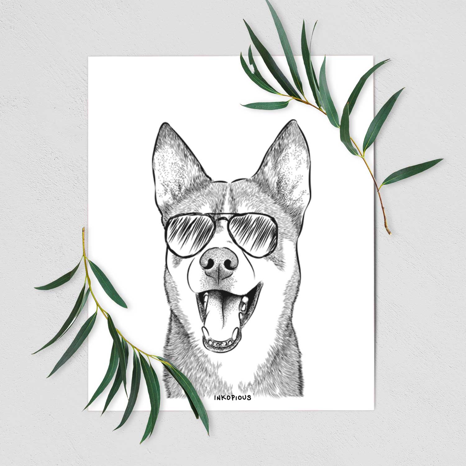 Roux the Siberian Husky Art Print