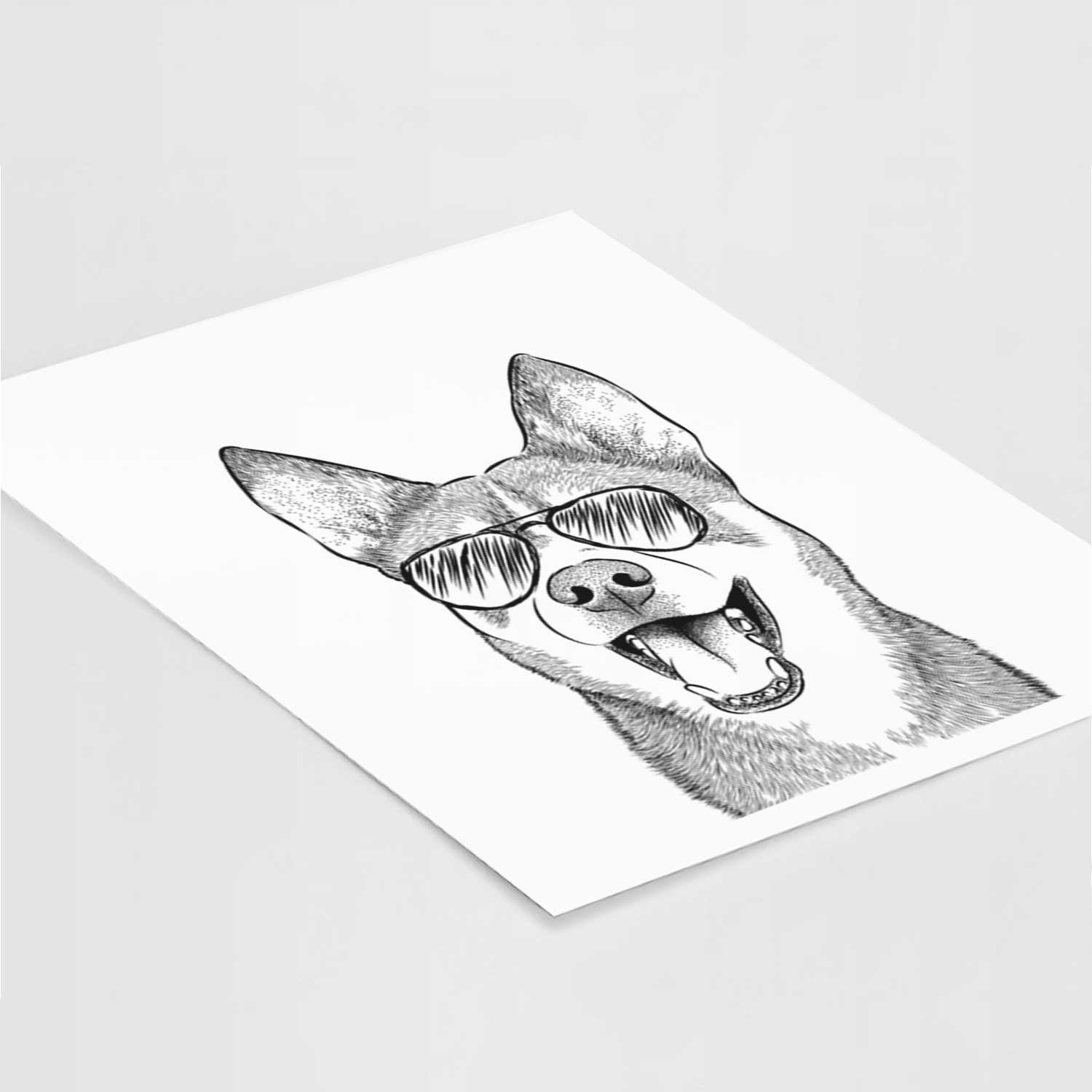 Roux the Siberian Husky Art Print