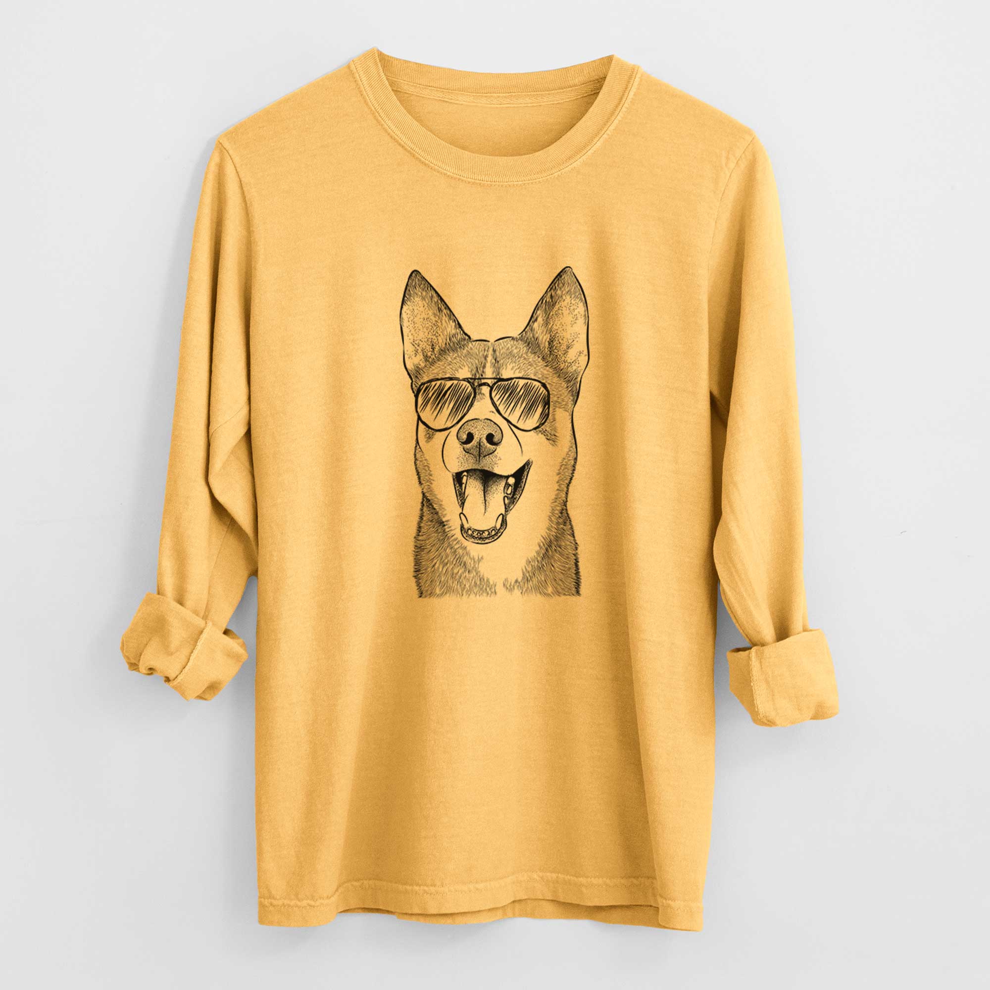 Aviators Roux the Siberian Husky - Heavyweight 100% Cotton Long Sleeve