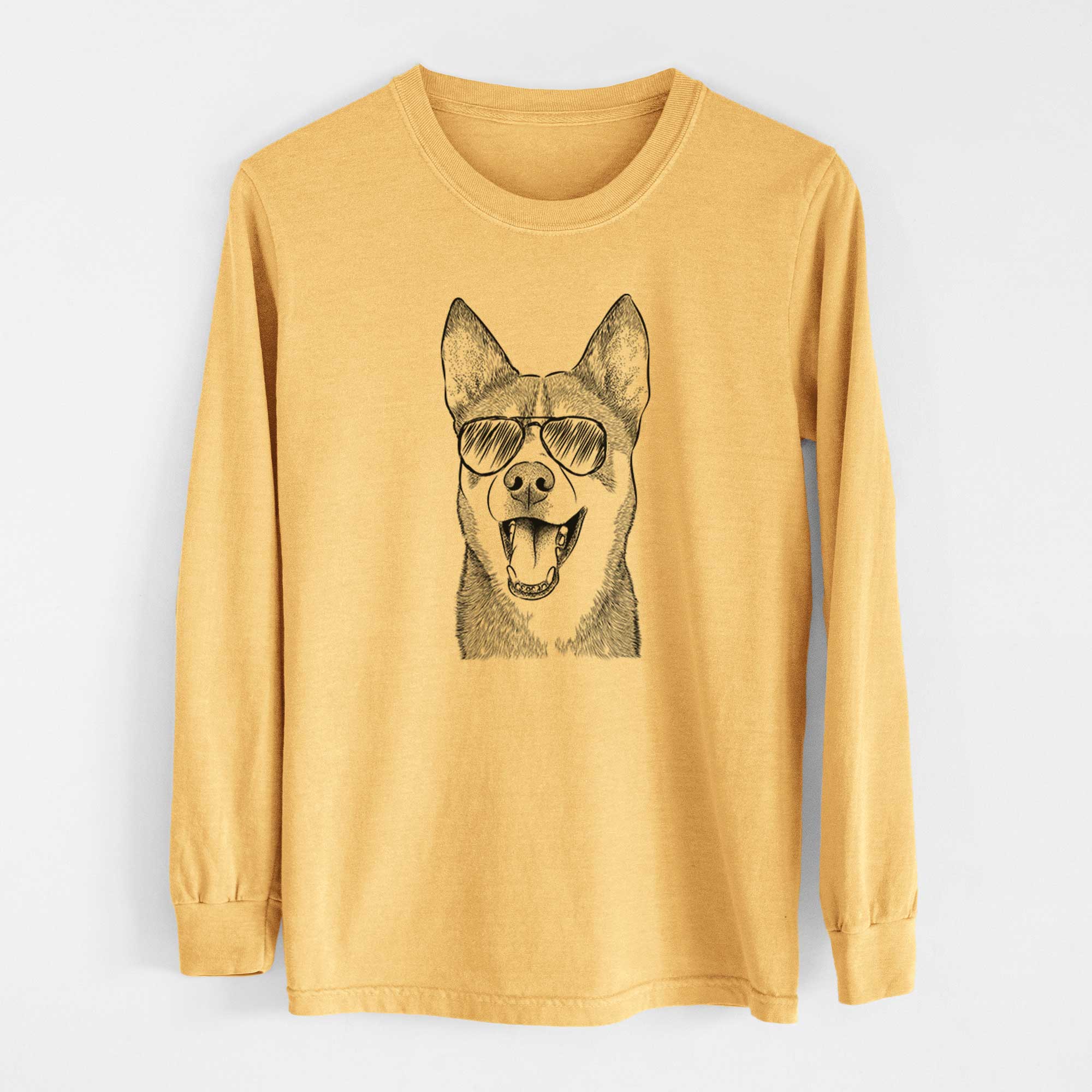 Aviators Roux the Siberian Husky - Heavyweight 100% Cotton Long Sleeve