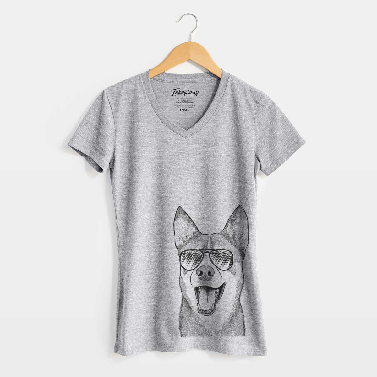 Aviator Roux the Siberian Husky - Women&#39;s V-neck Shirt