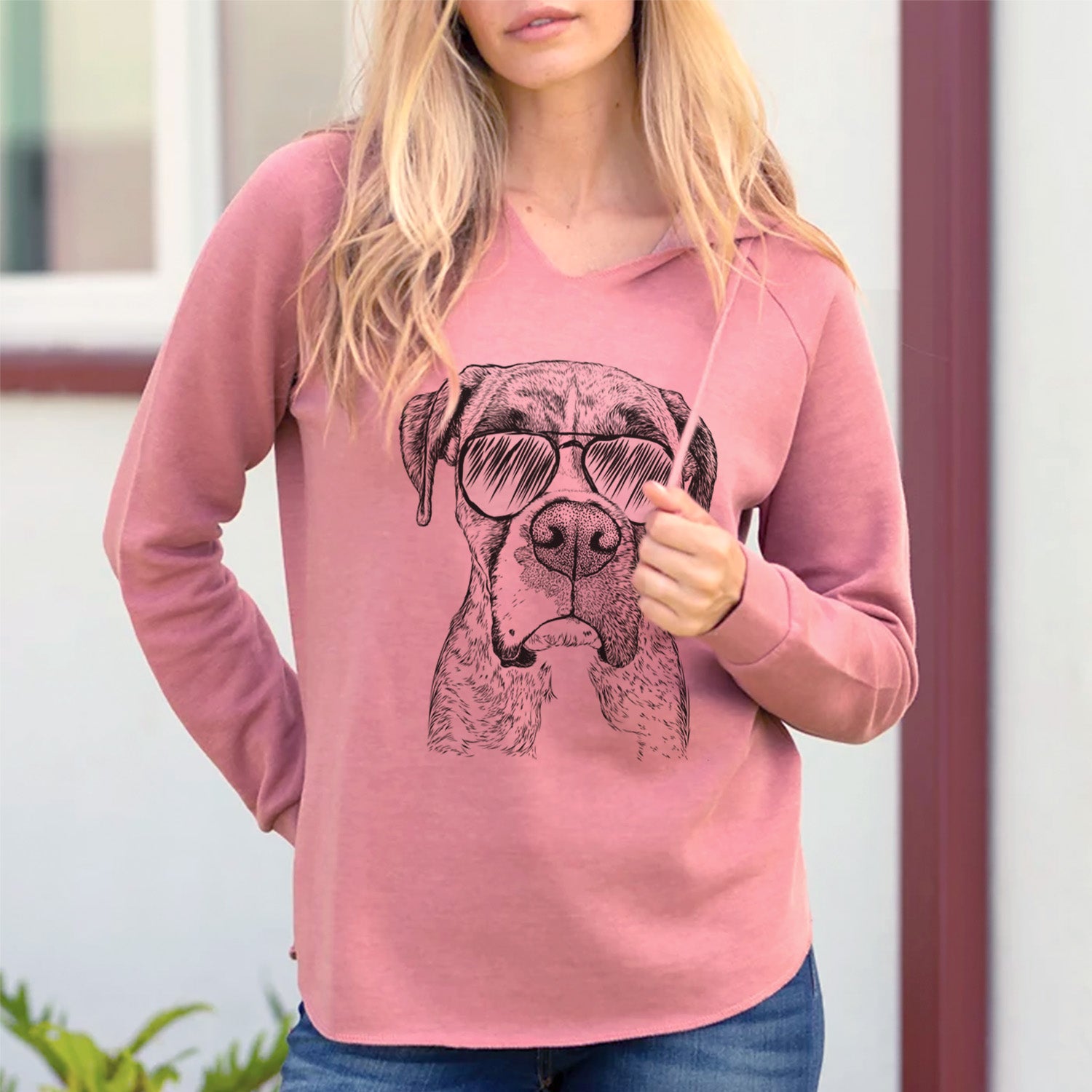 Aviator Rowdy Rex the Boxer - Cali Wave Hooded Sweatshirt