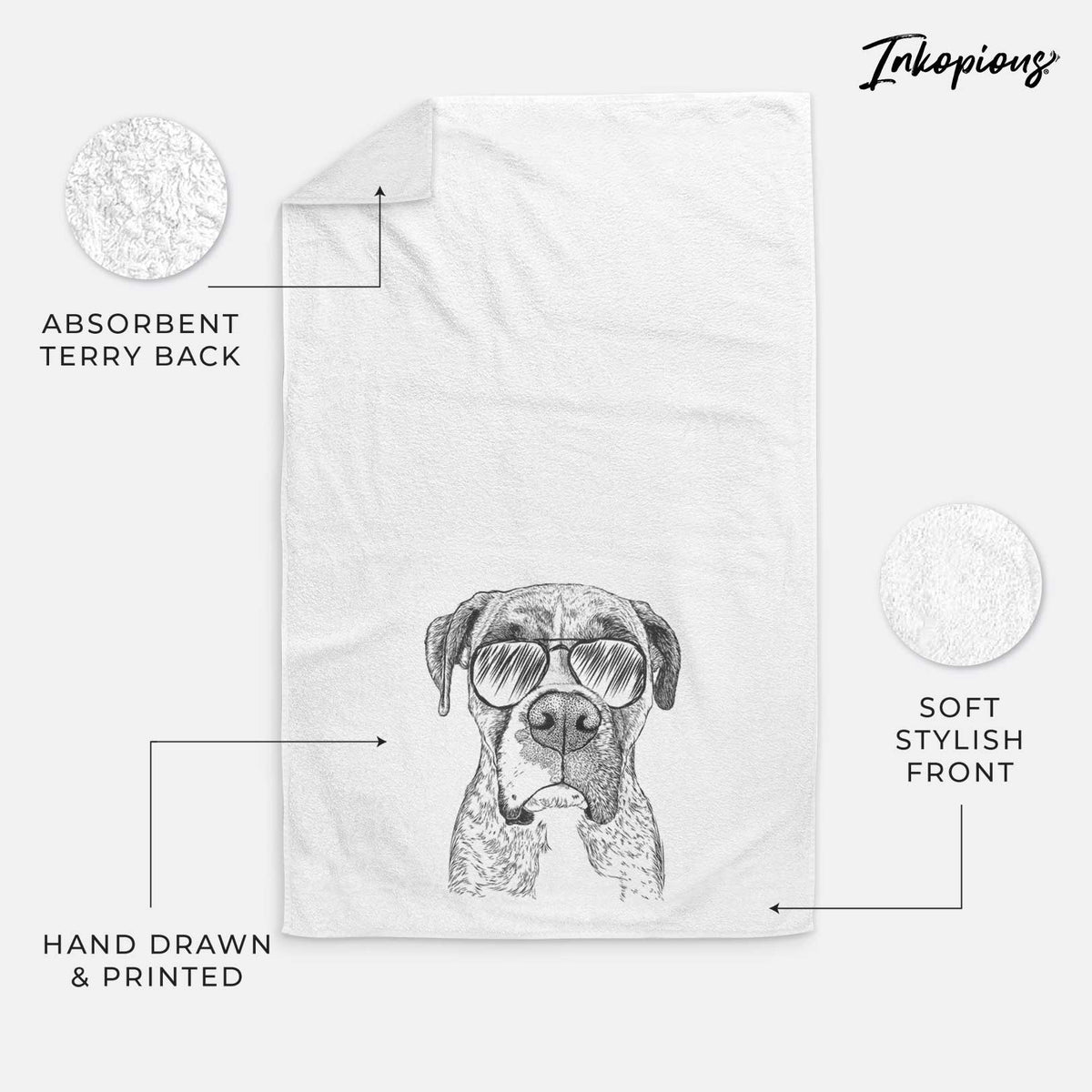 Rowdy Rex the Boxer Decorative Hand Towel