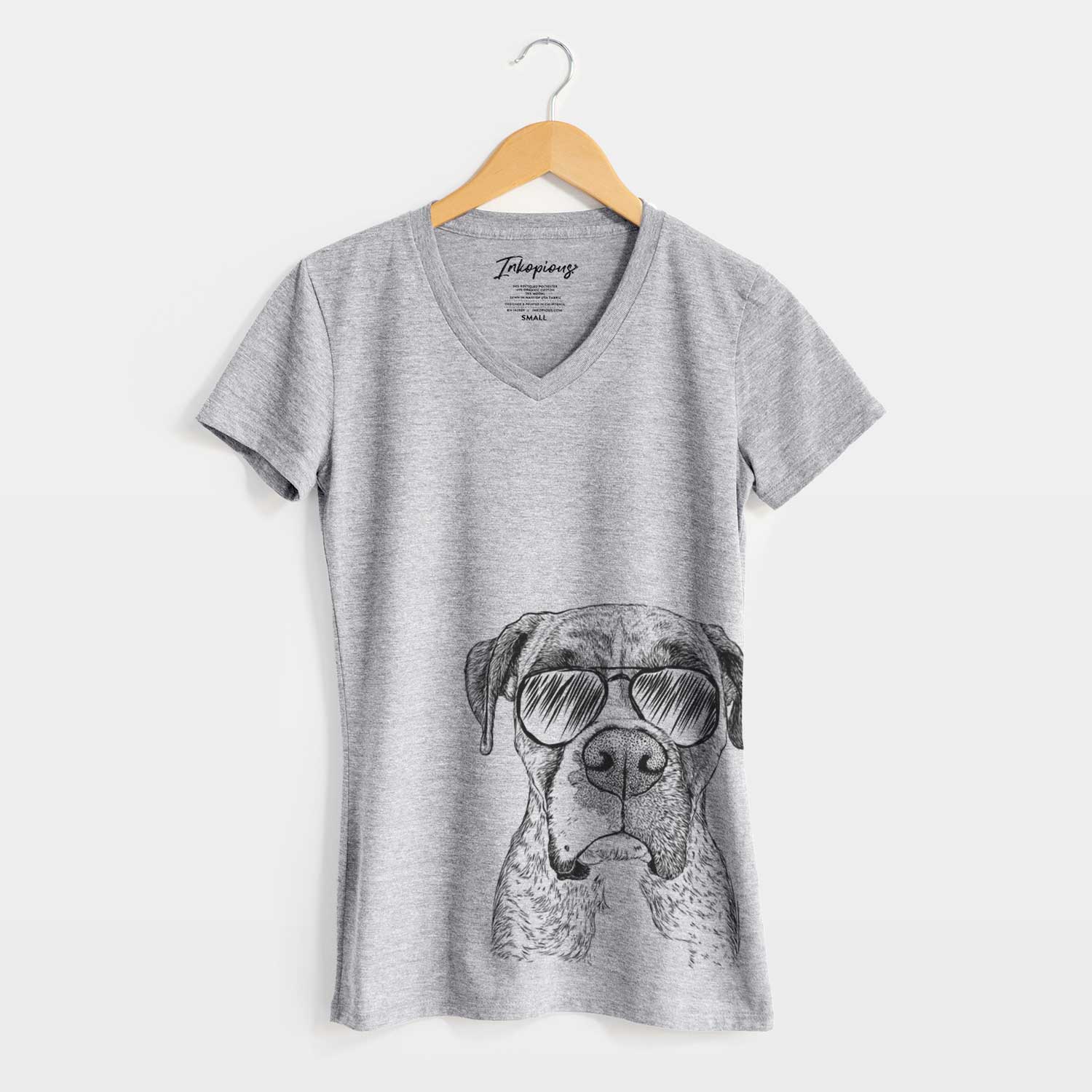 Aviator Rowdy Rex the Boxer - Women's V-neck Shirt