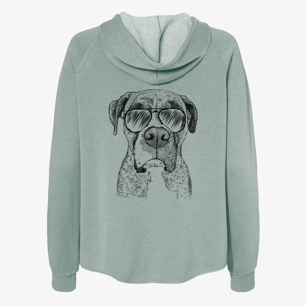 Rowdy Rex the Boxer - Women's Cali Wave Zip-Up Sweatshirt
