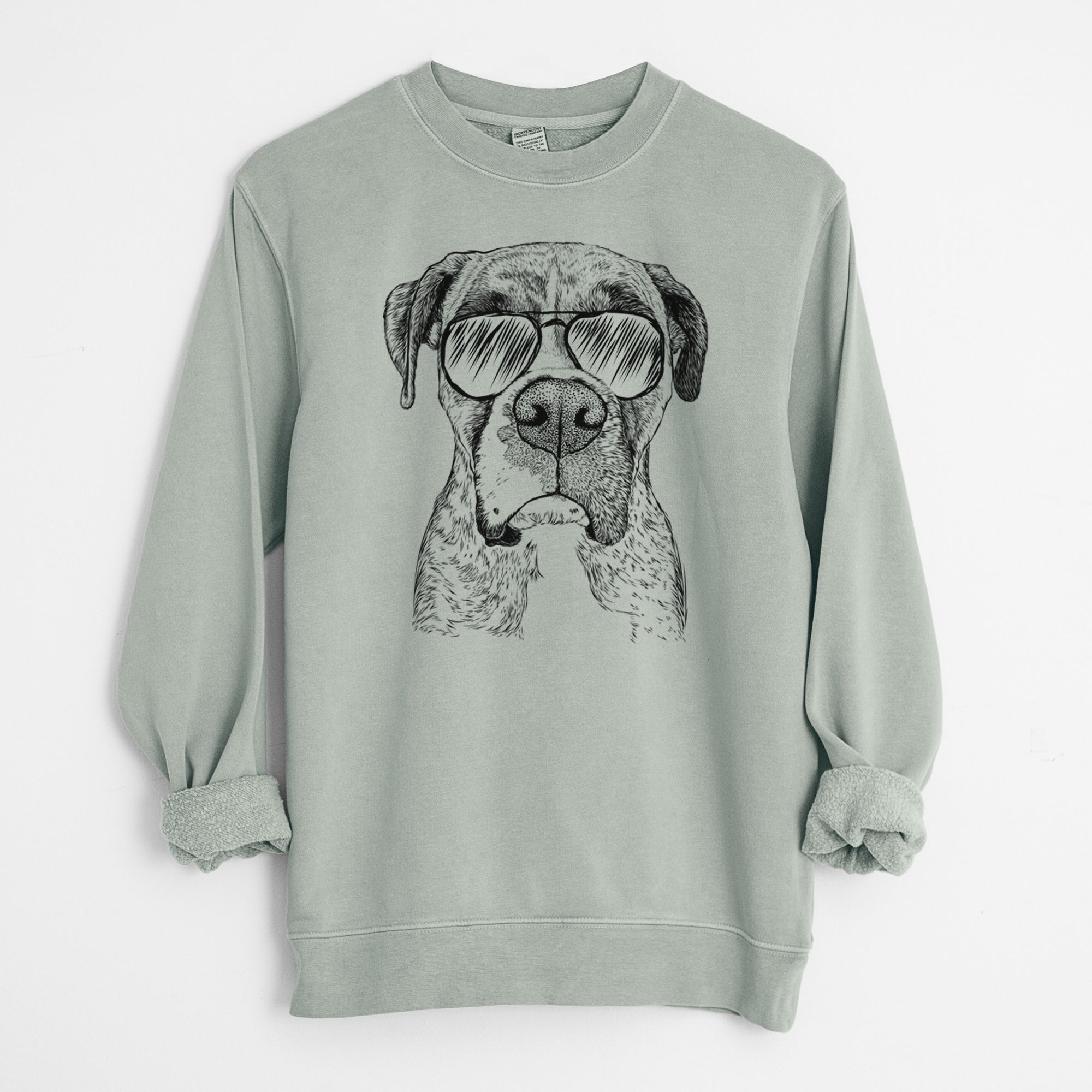 Aviator Rowdy Rex the Boxer - Unisex Pigment Dyed Crew Sweatshirt