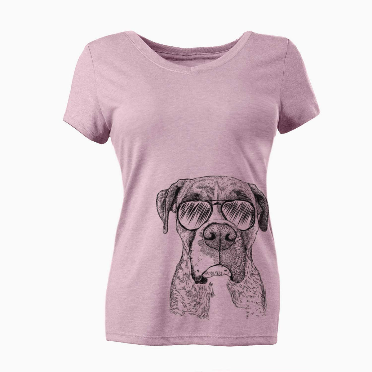 Aviator Rowdy Rex the Boxer - Women's V-neck Shirt