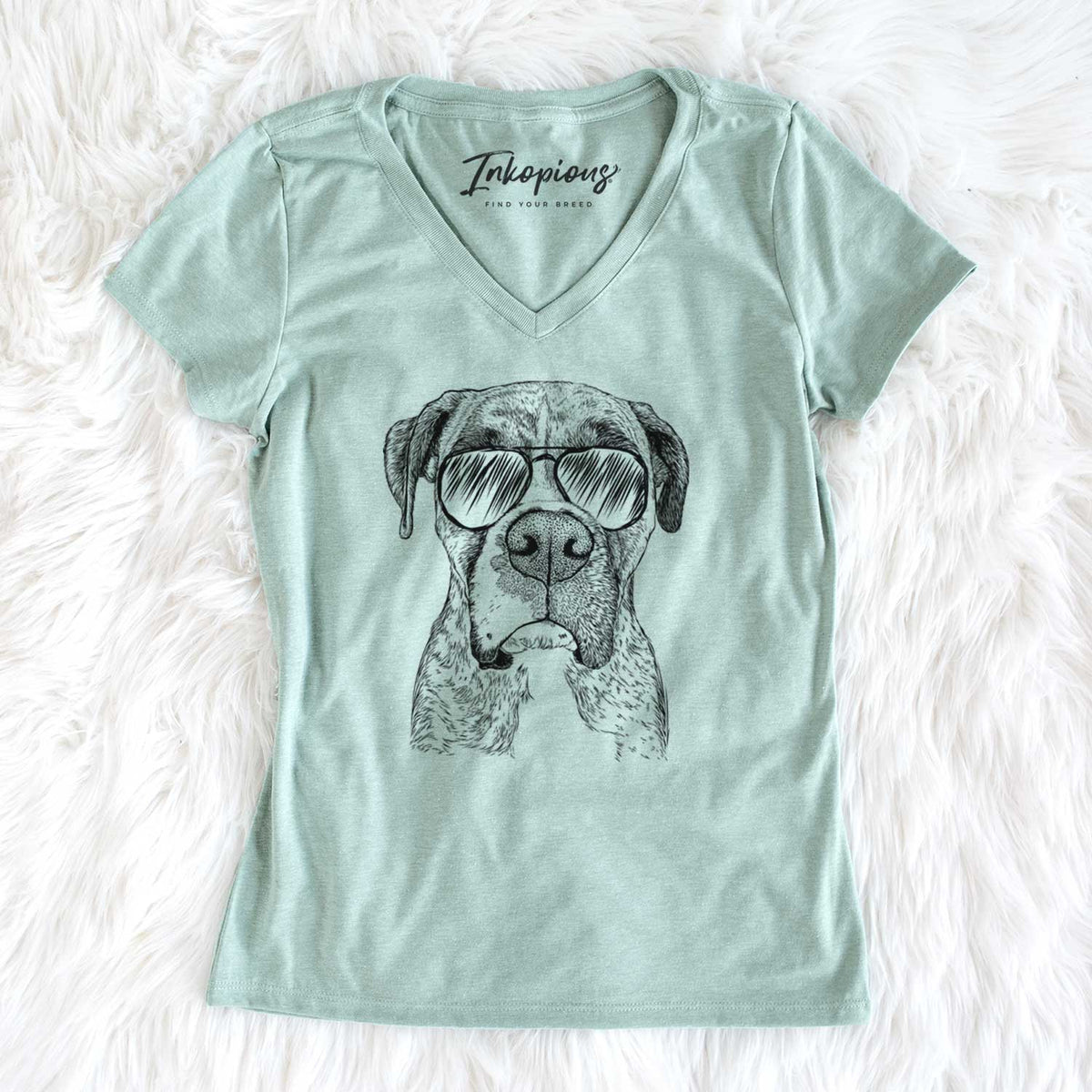 Aviator Rowdy Rex the Boxer - Women's V-neck Shirt