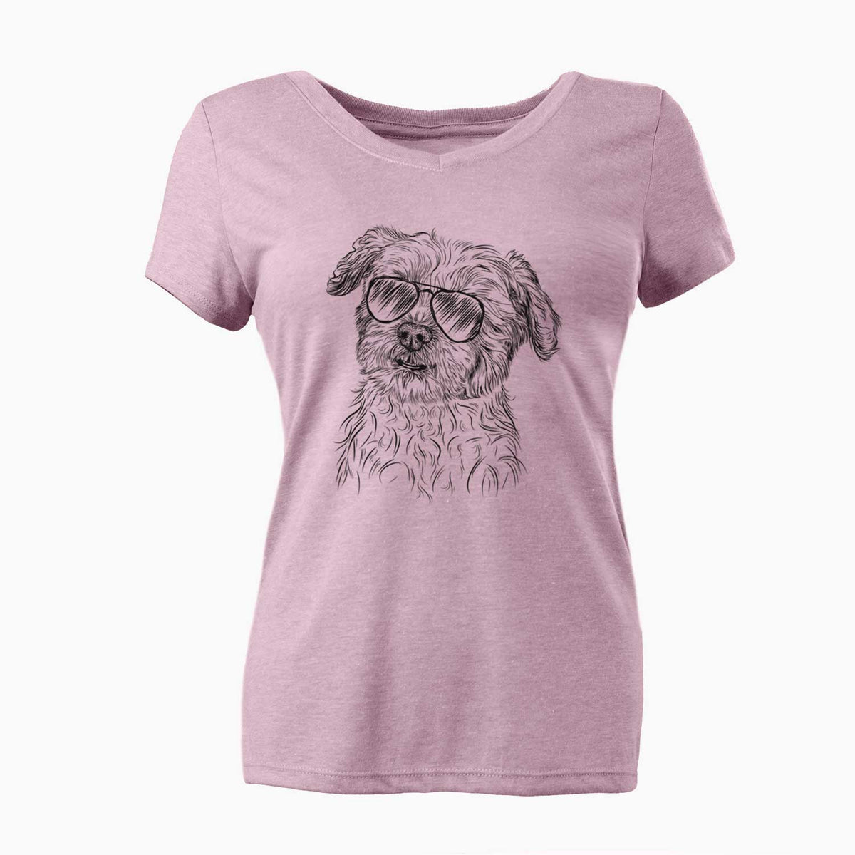 Aviator Roxie the Schnauzer Shih Tzu Mix - Women's V-neck Shirt