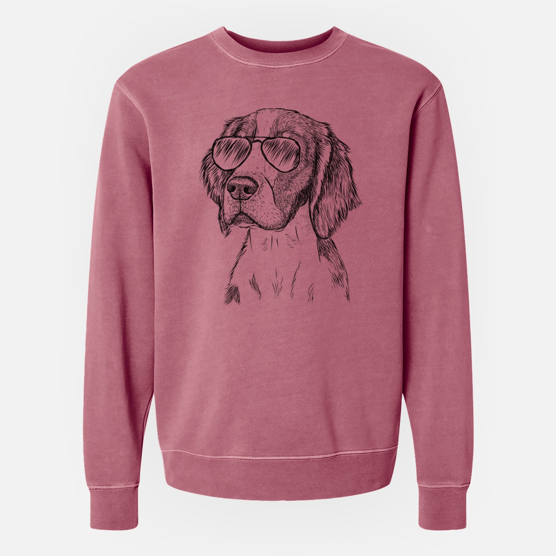 Aviator Roxy the Welsh Springer Spaniel - Unisex Pigment Dyed Crew Sweatshirt