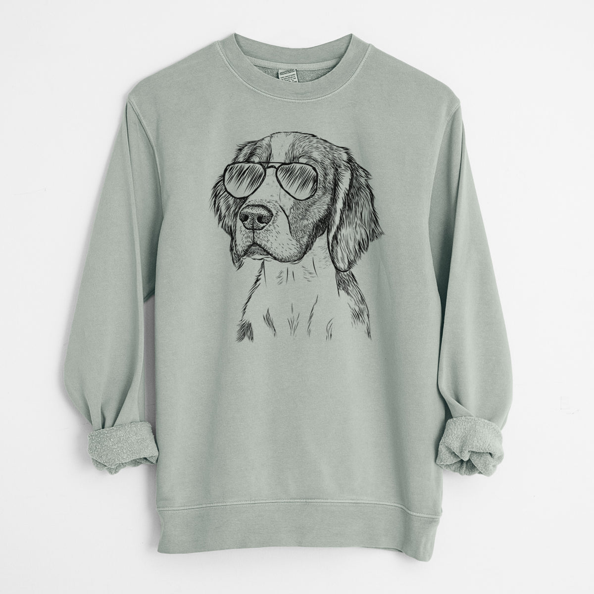 Aviator Roxy the Welsh Springer Spaniel - Unisex Pigment Dyed Crew Sweatshirt
