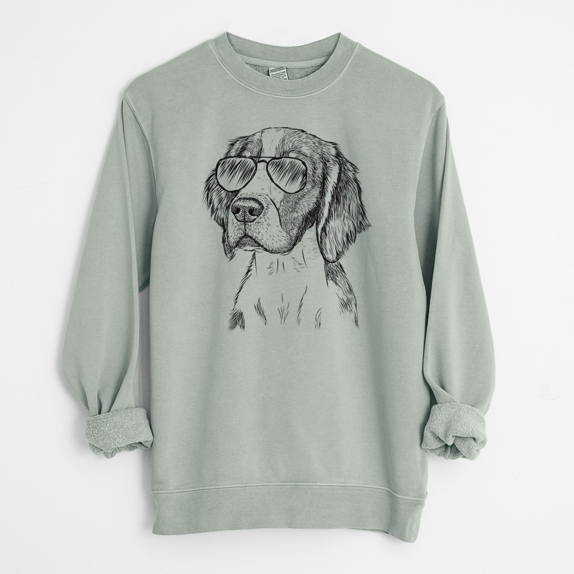 Aviator Roxy the Welsh Springer Spaniel - Unisex Pigment Dyed Crew Sweatshirt