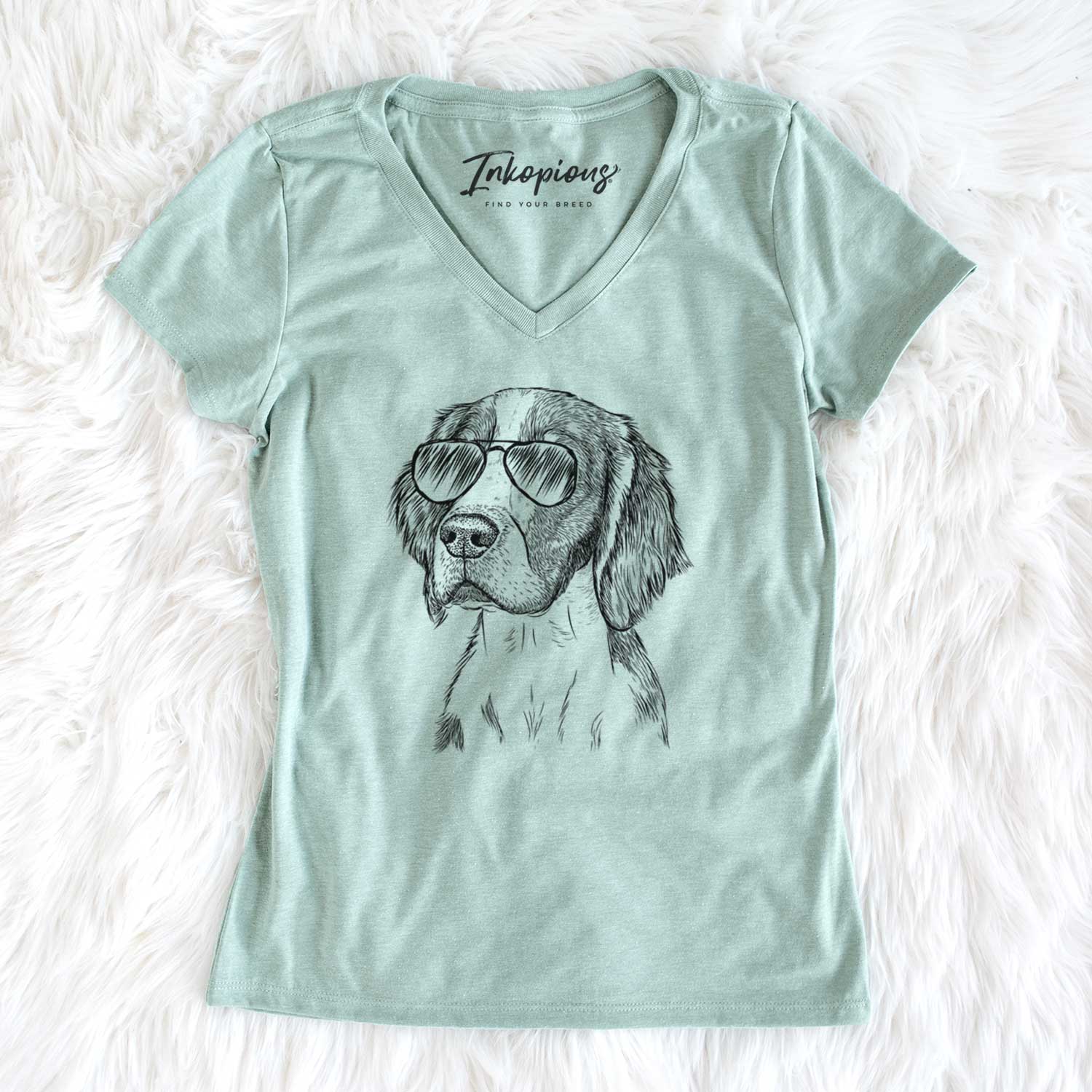 Aviator Roxy the Welsh Springer Spaniel - Women's V-neck Shirt