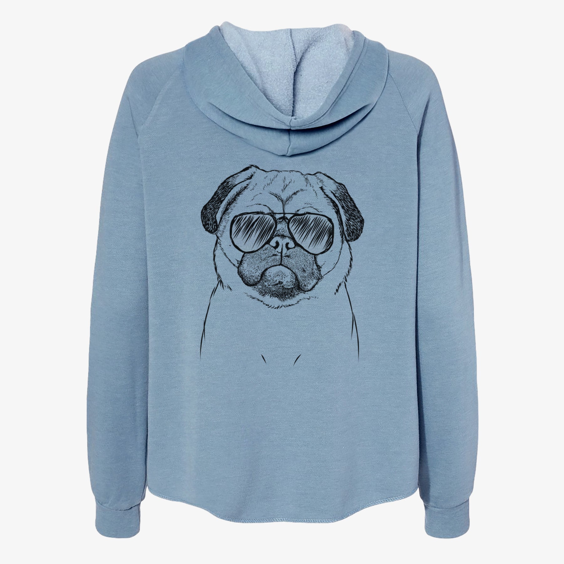 Ruby the Pug - Women's Cali Wave Zip-Up Sweatshirt