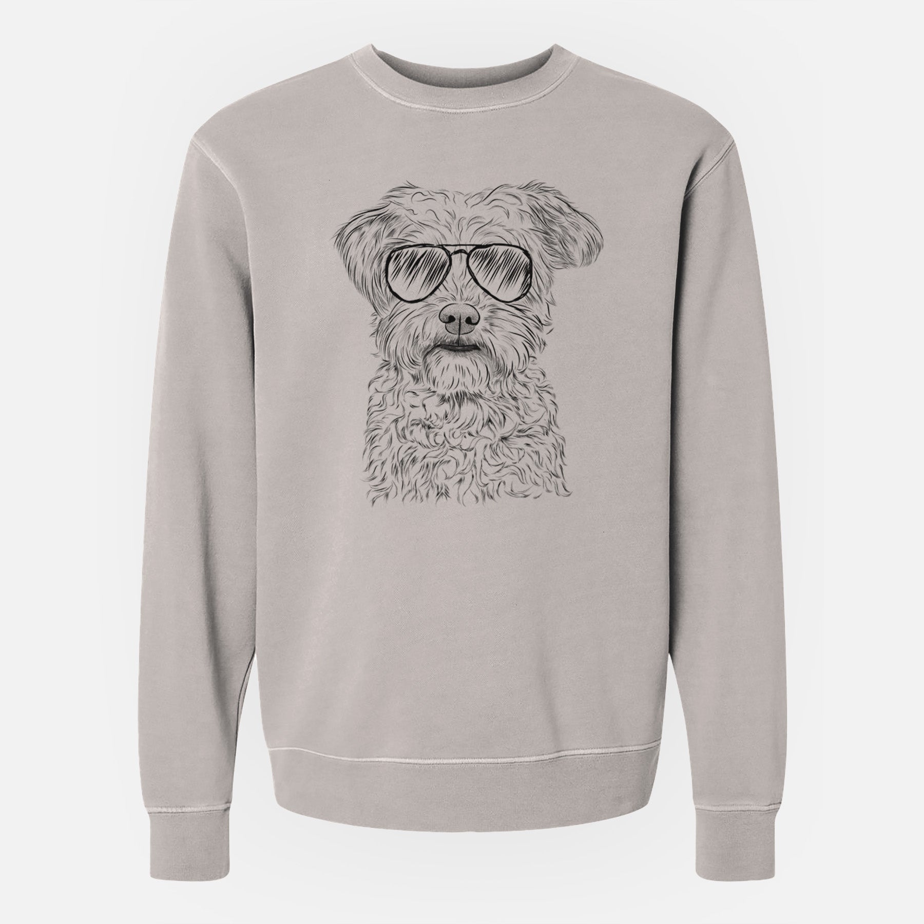 Aviator Rudy the Schnoodle - Unisex Pigment Dyed Crew Sweatshirt