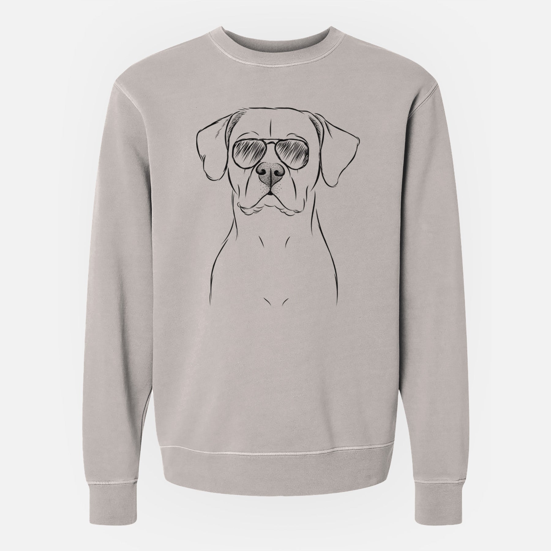 Aviator Rufio the Dogo Argentino - Unisex Pigment Dyed Crew Sweatshirt