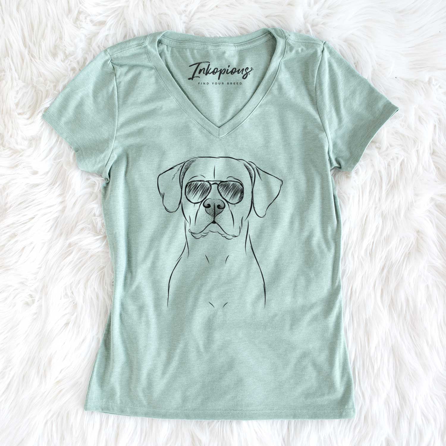 Aviator Rufio the Dogo Argentino - Women's V-neck Shirt