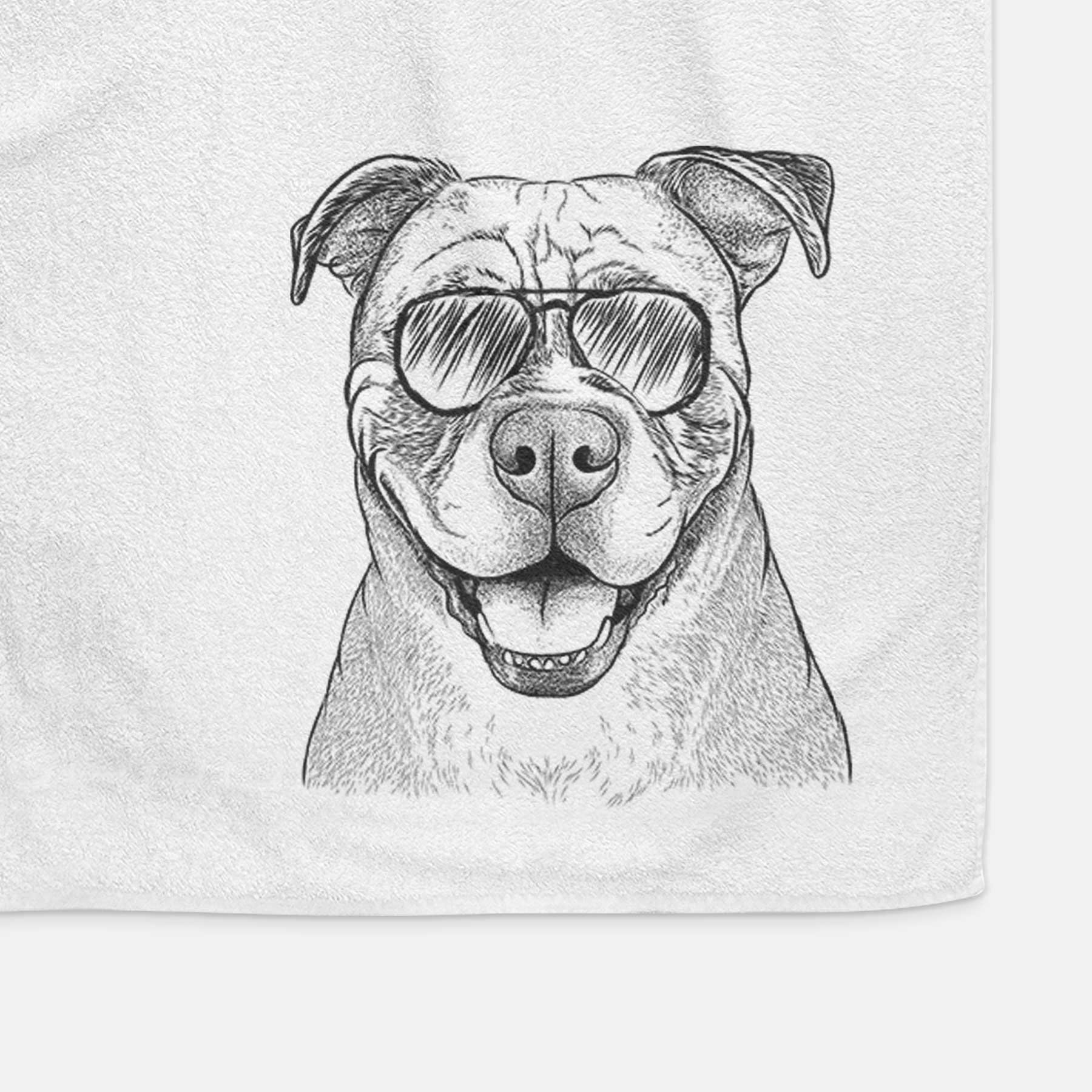 Rufus the American Bulldog Decorative Hand Towel