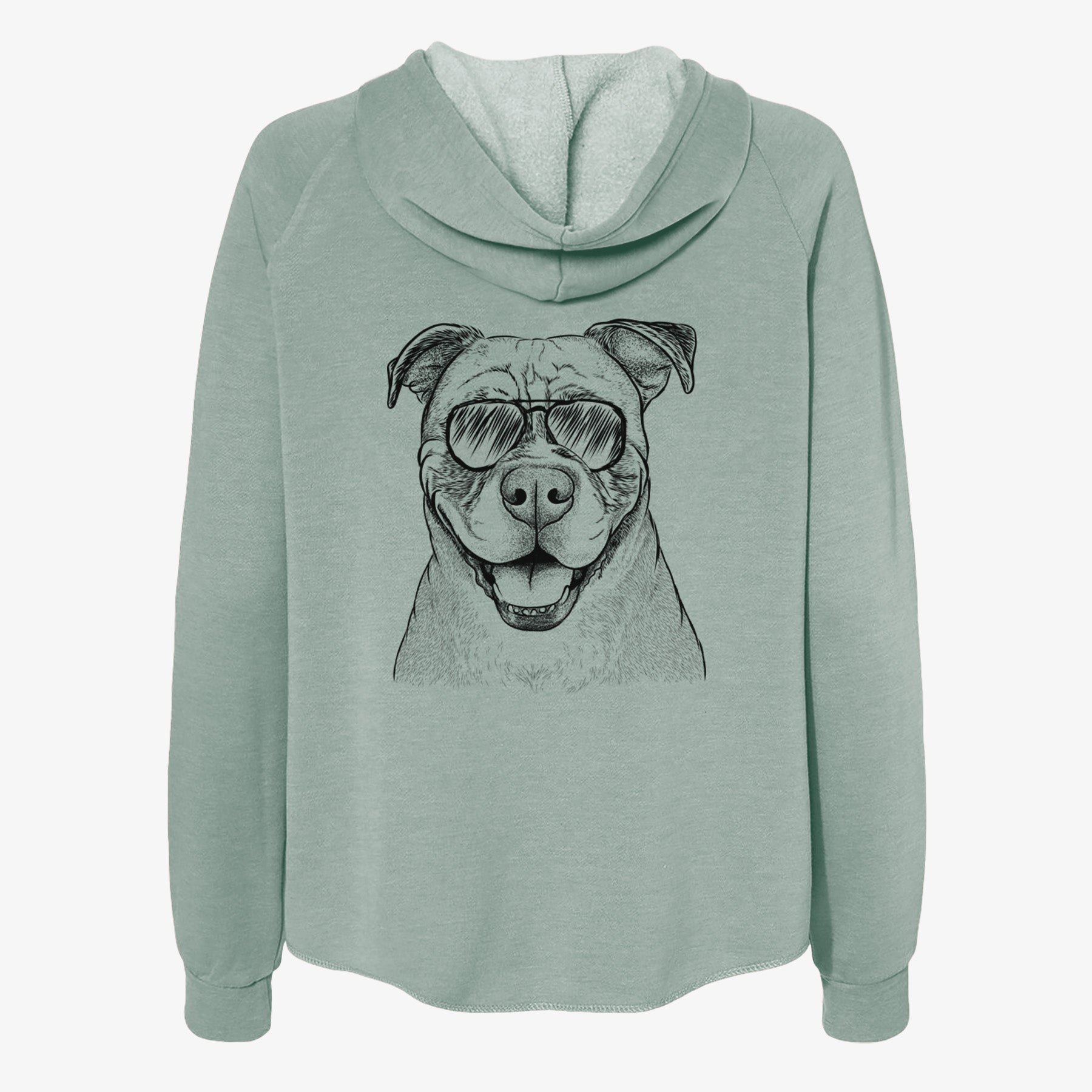 Rufus the American Bulldog - Women's Cali Wave Zip-Up Sweatshirt