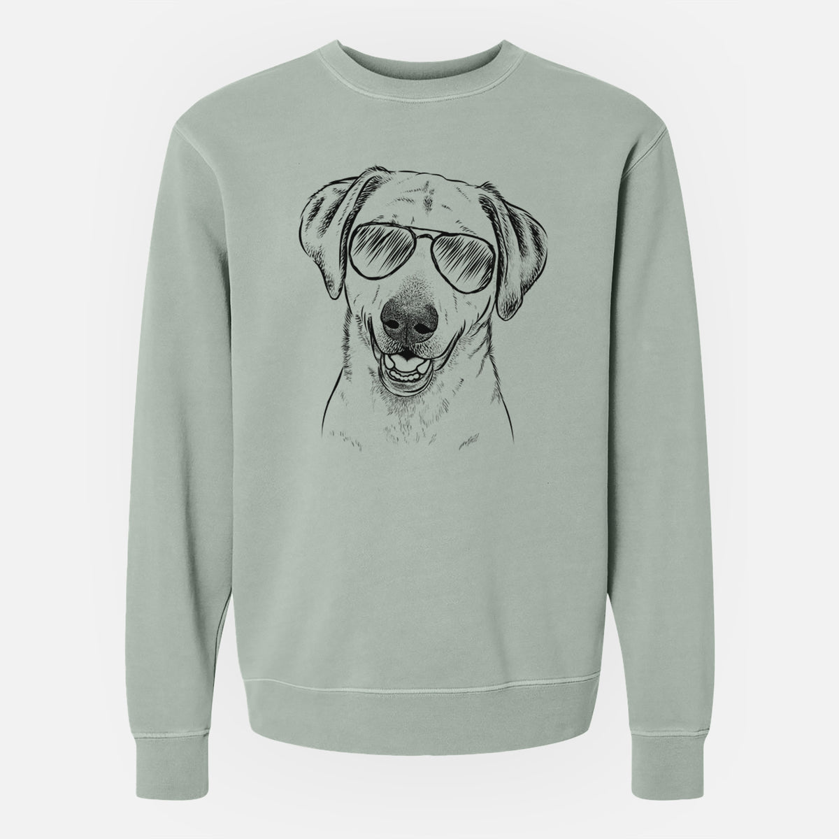 Aviator Rusty the Labrador Retriever - Unisex Pigment Dyed Crew Sweatshirt