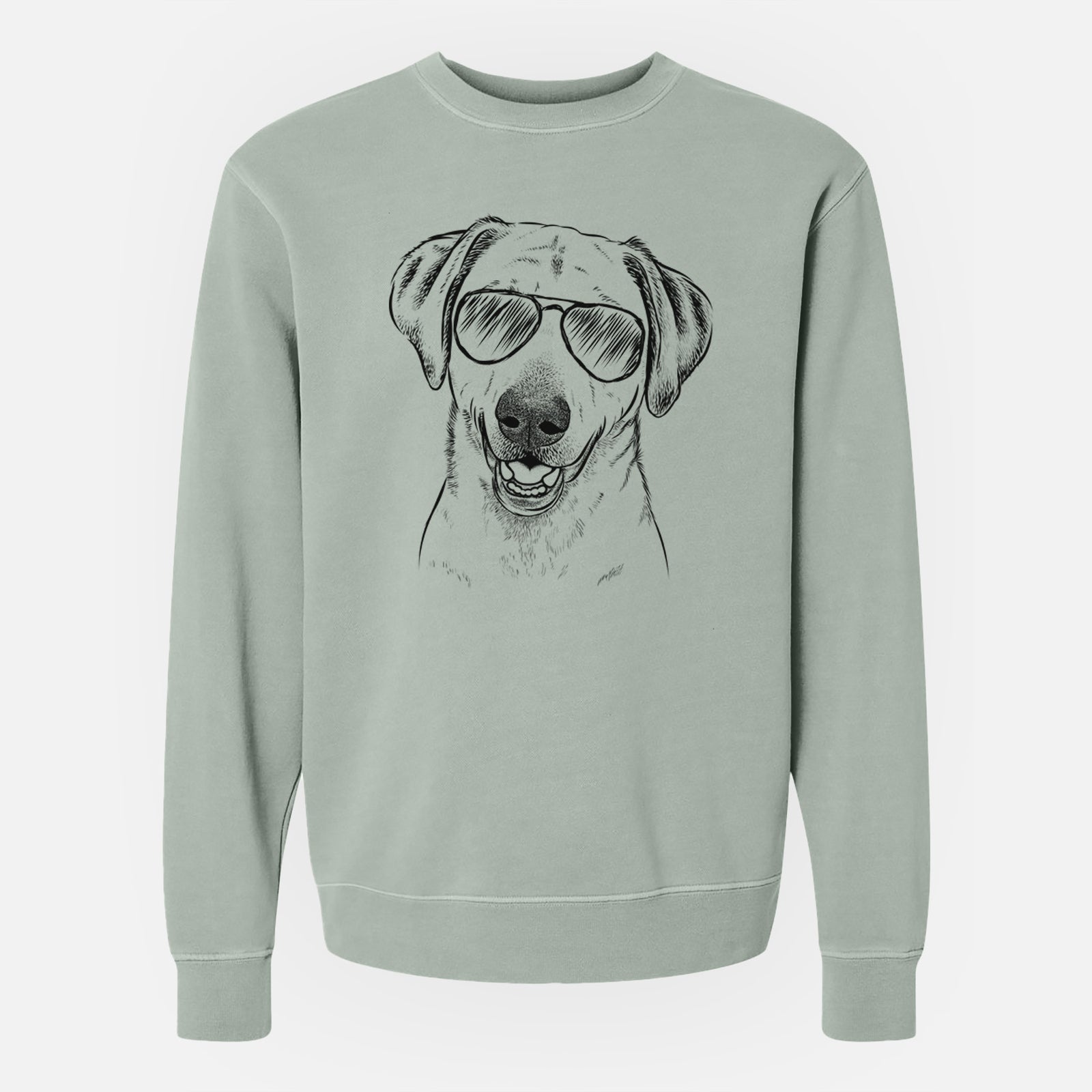 Aviator Rusty the Labrador Retriever - Unisex Pigment Dyed Crew Sweatshirt