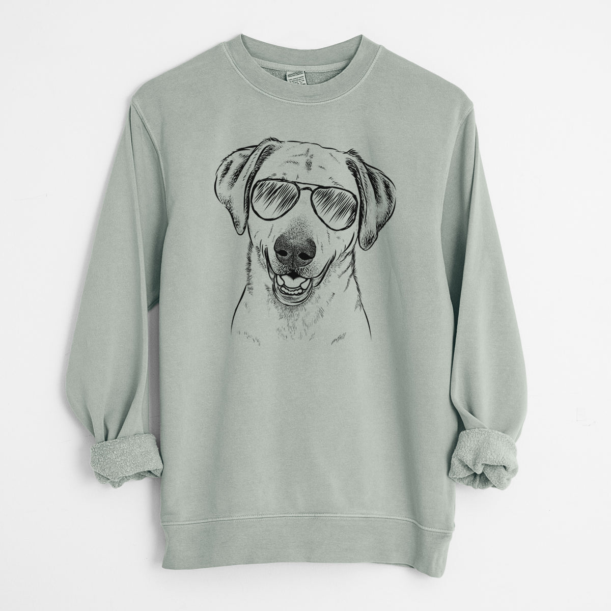 Aviator Rusty the Labrador Retriever - Unisex Pigment Dyed Crew Sweatshirt