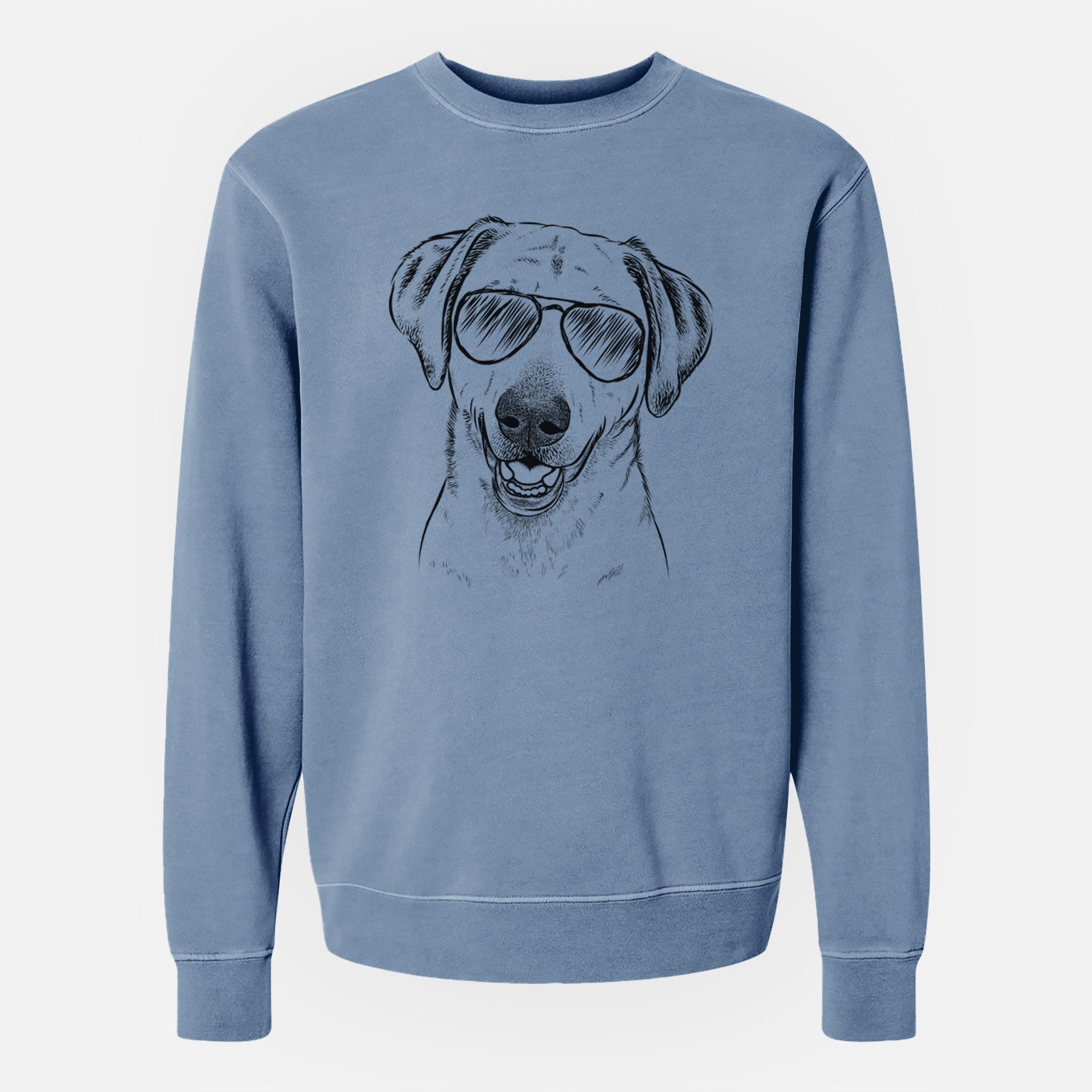 Aviator Rusty the Labrador Retriever - Unisex Pigment Dyed Crew Sweatshirt
