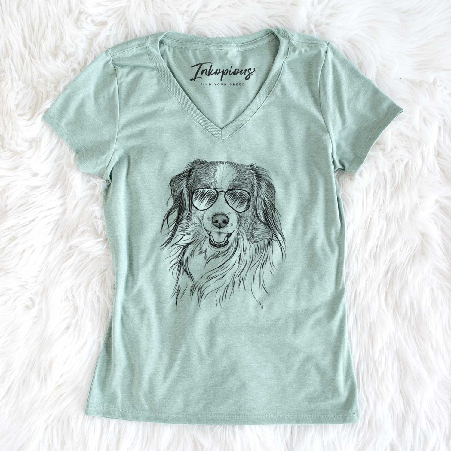 Aviator Rutger the Nederlandse Kooikerhondje - Women's V-neck Shirt