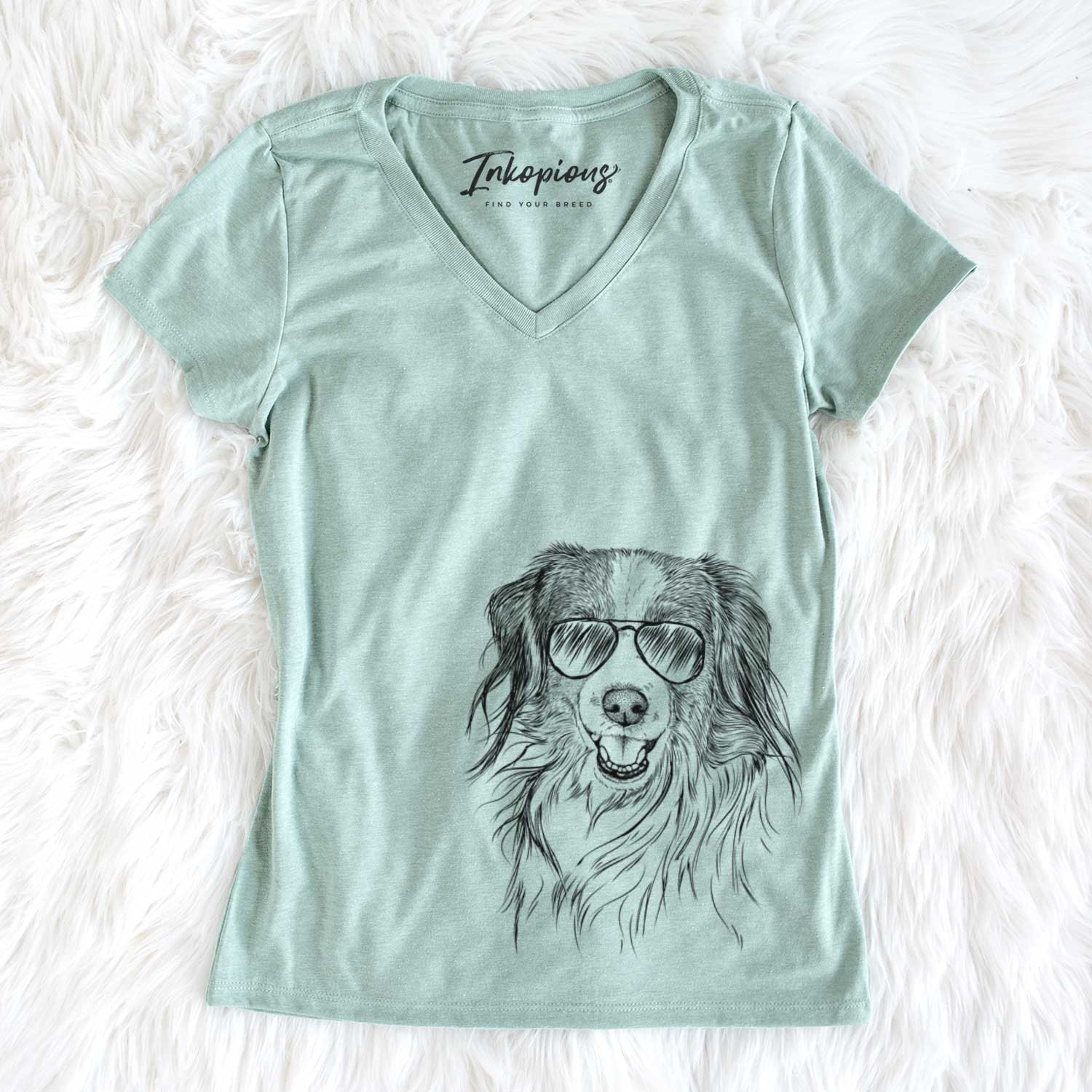 Aviator Rutger the Nederlandse Kooikerhondje - Women's V-neck Shirt