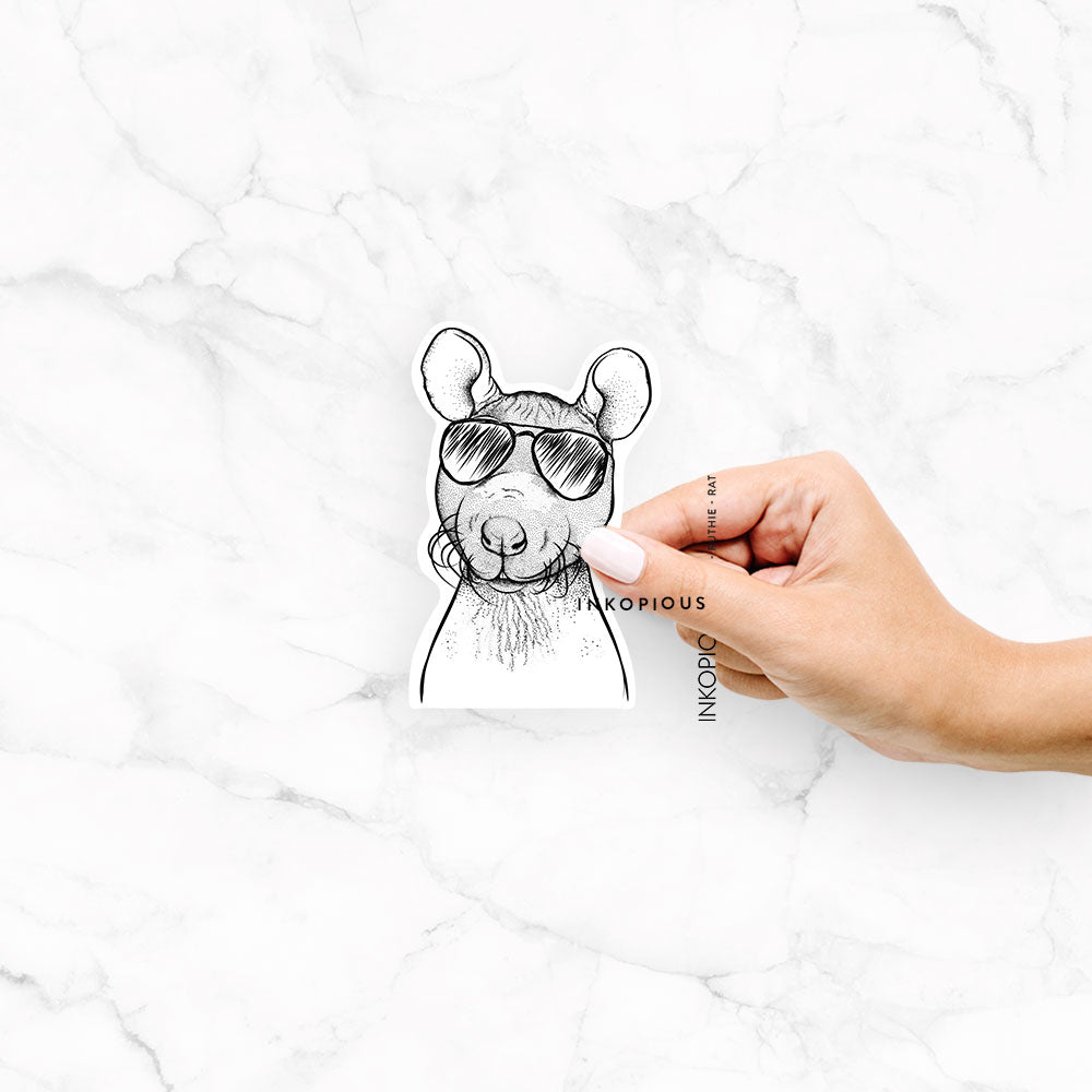 Ruthie the Hairless Rat - Decal Sticker