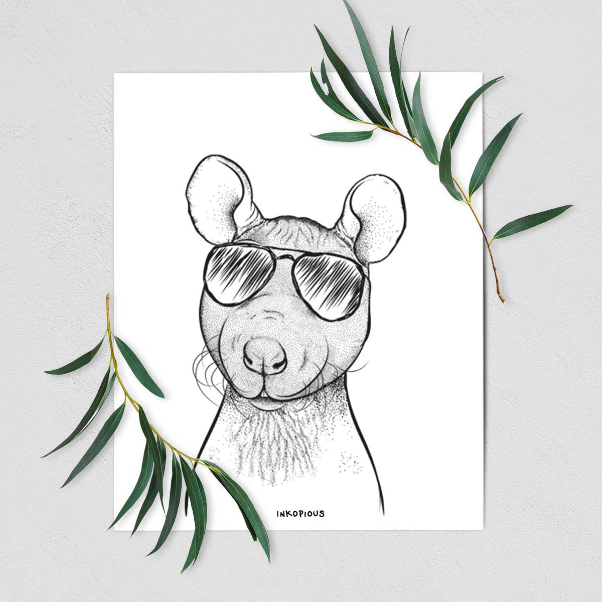 Ruthie the Hairless Rat Art Print