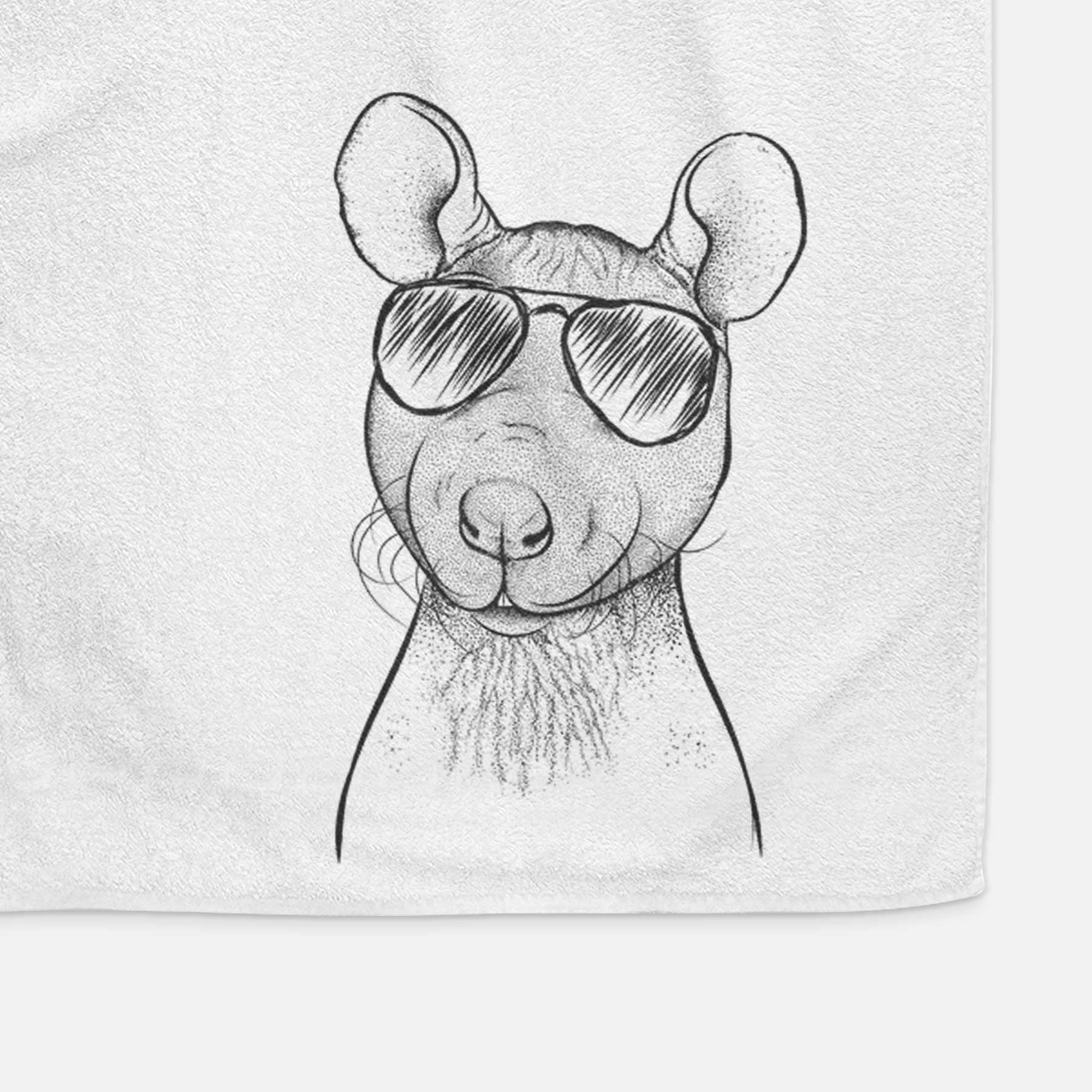 Ruthie the Hairless Rat Decorative Hand Towel