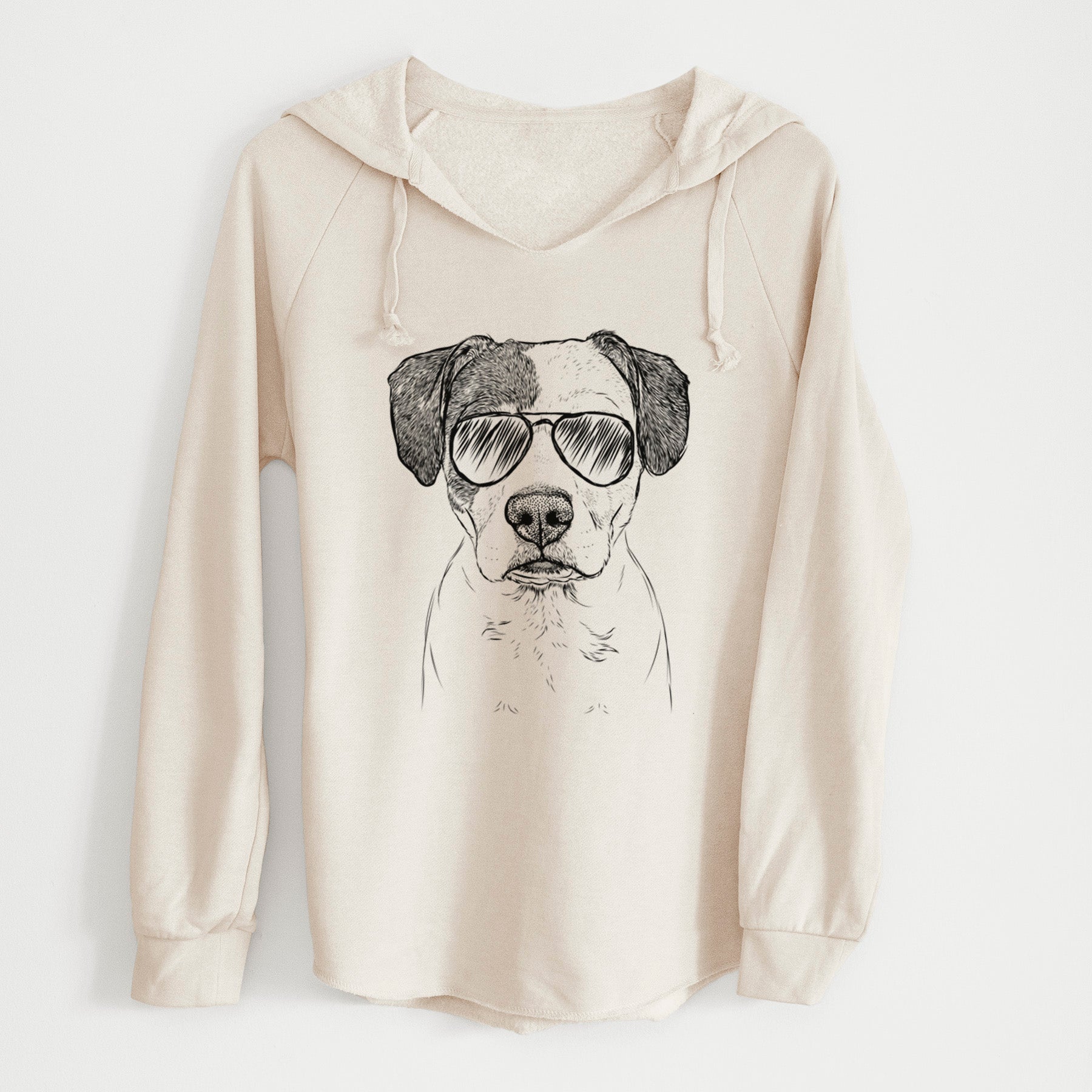 Aviator Ryleigh the Beagle Pitbull Mix - Cali Wave Hooded Sweatshirt