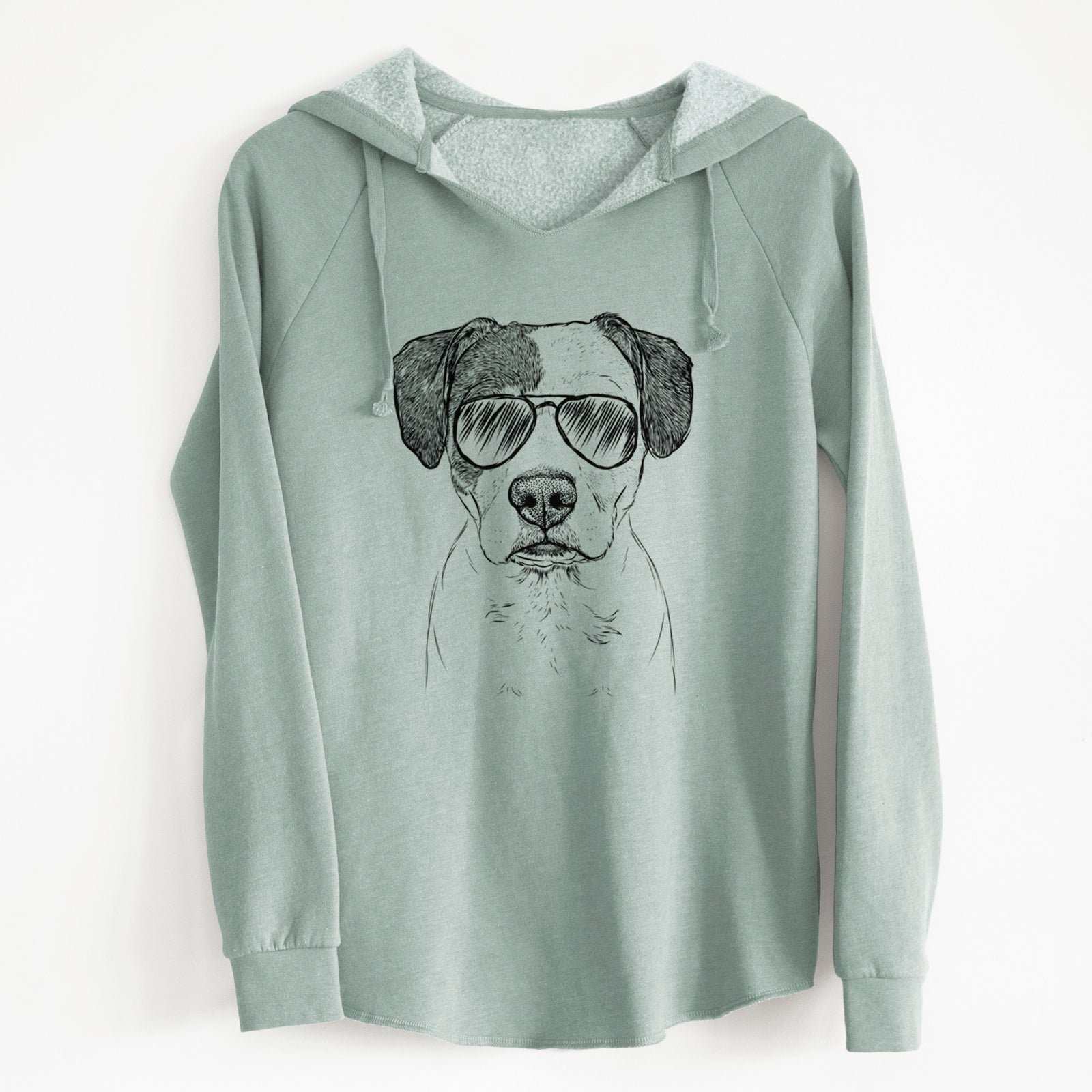 Aviator Ryleigh the Beagle Pitbull Mix - Cali Wave Hooded Sweatshirt