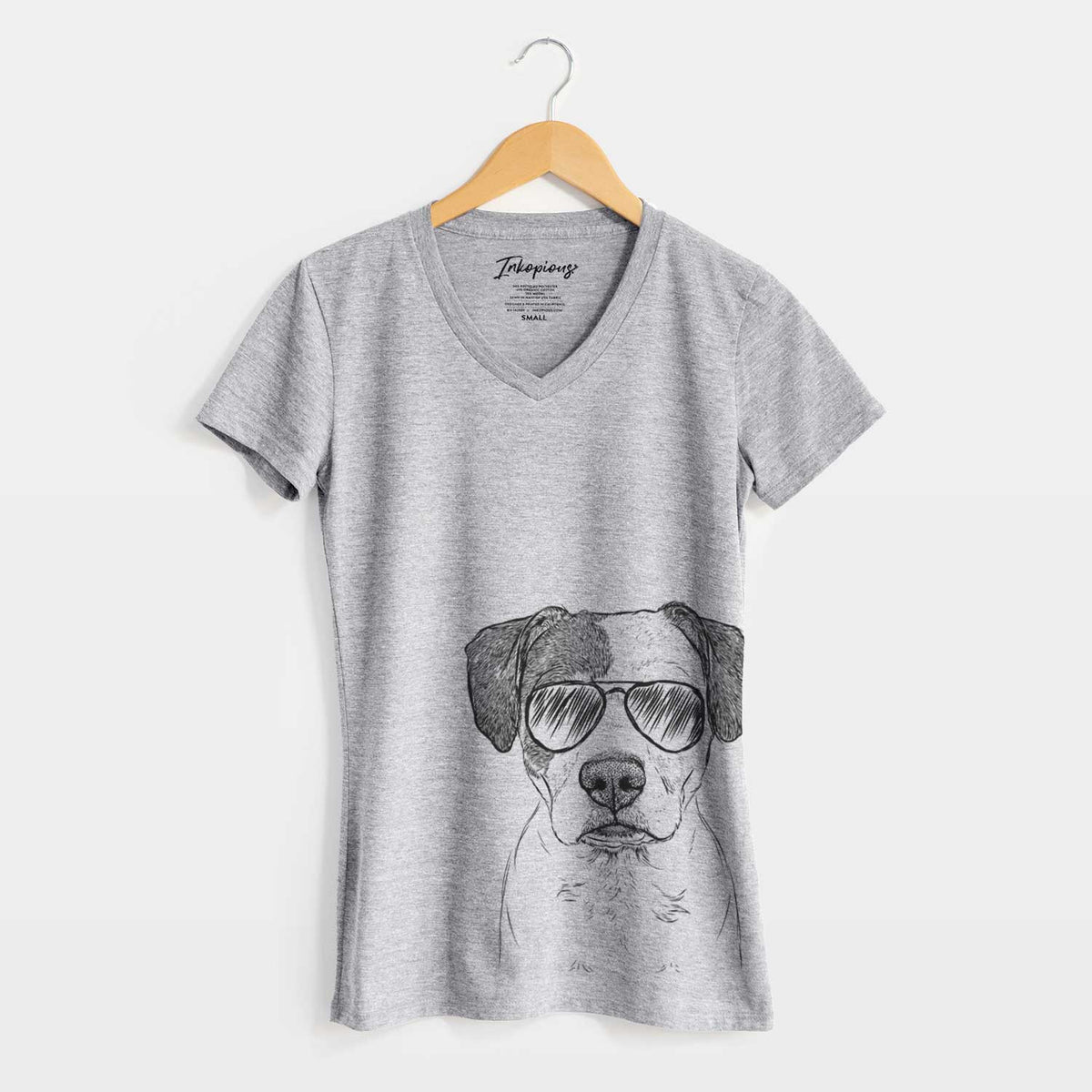 Aviator Ryleigh the Beagle Pitbull Mix - Women&#39;s V-neck Shirt