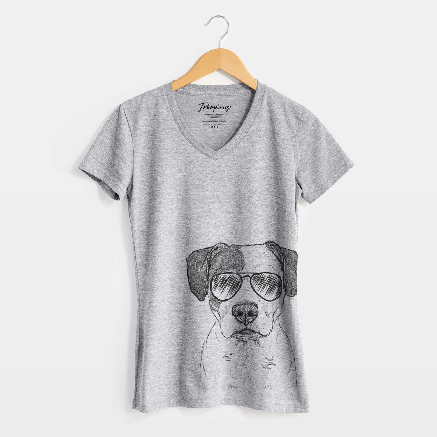 Aviator Ryleigh the Beagle Pitbull Mix - Women's V-neck Shirt