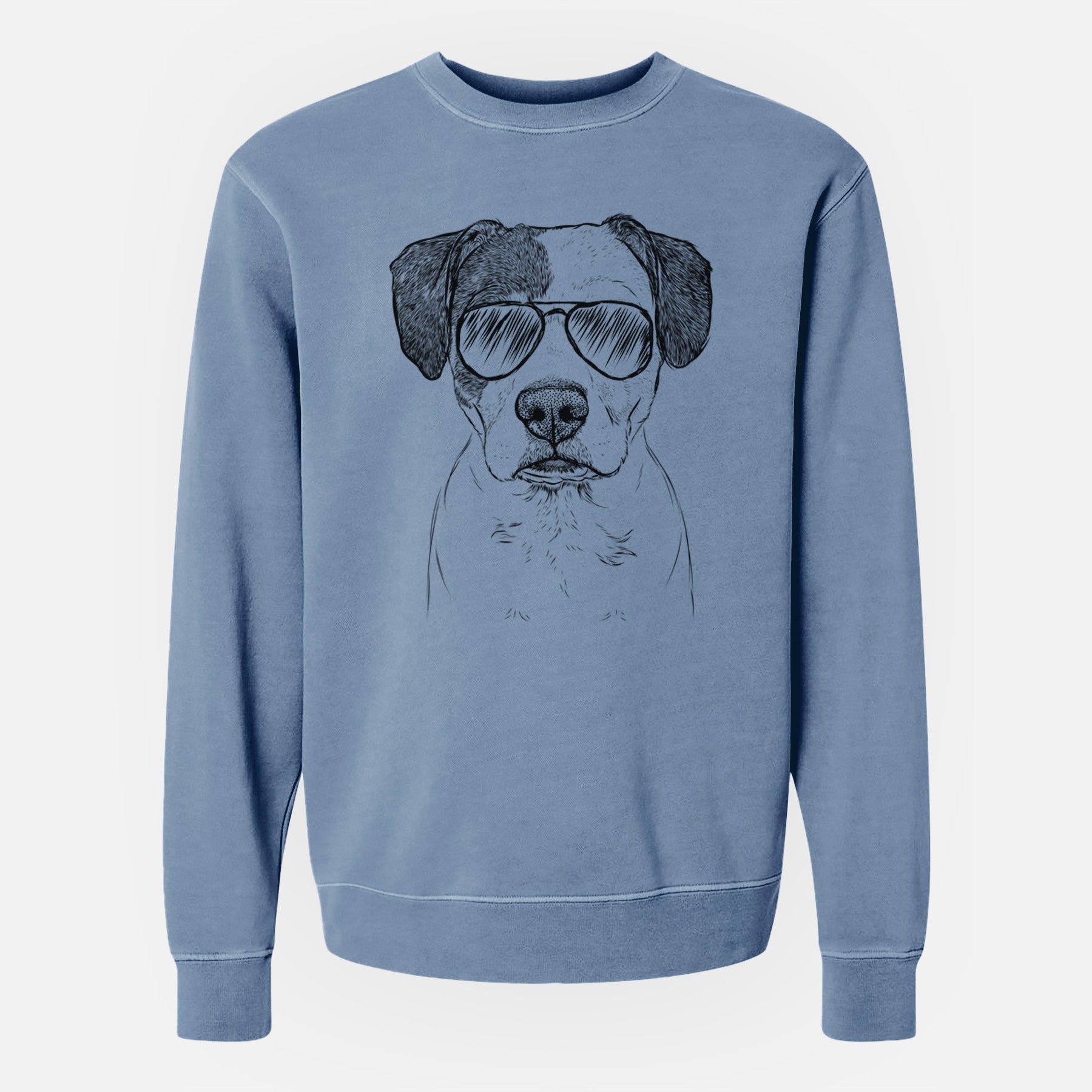 Aviator Ryleigh the Beagle Pitbull Mix - Unisex Pigment Dyed Crew Sweatshirt