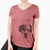 Aviator Ryleigh the Beagle Pitbull Mix - Women's V-neck Shirt